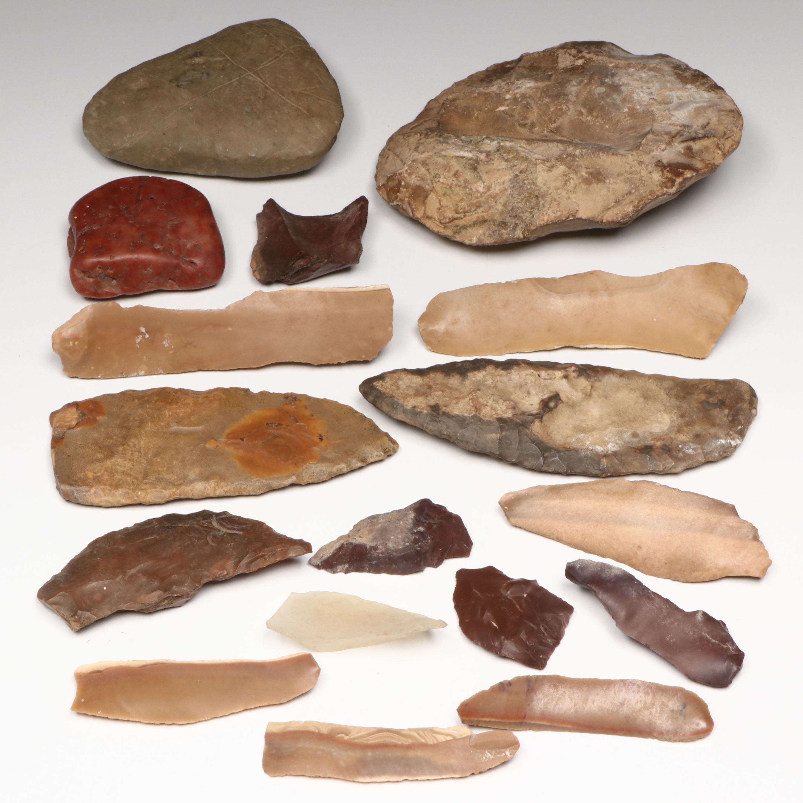 Neolithic and Stone Age Flint Scrapers, Blades and Other Tool Artifacts