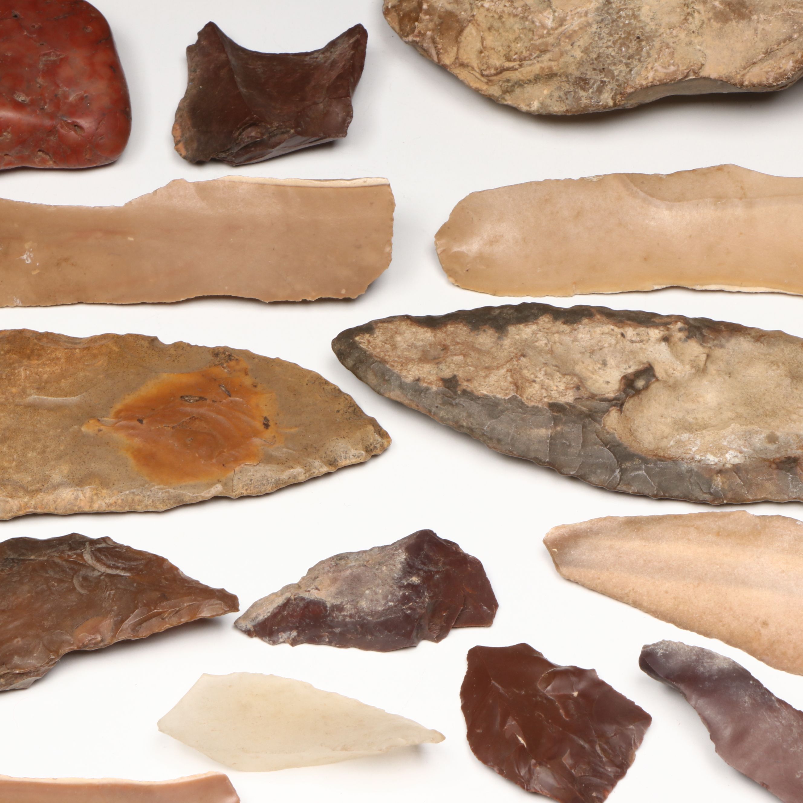 Neolithic and Stone Age Flint Scrapers, Blades and Other Tool Artifacts