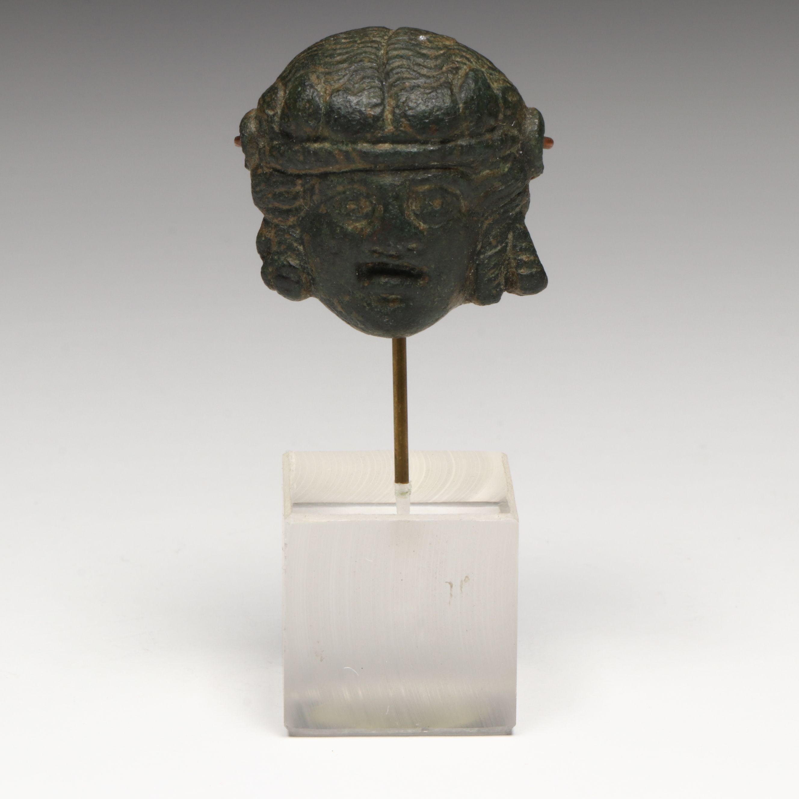 Etruscan Cast Bronze Votive Head of a Woman, 5th–3rd Century BCE