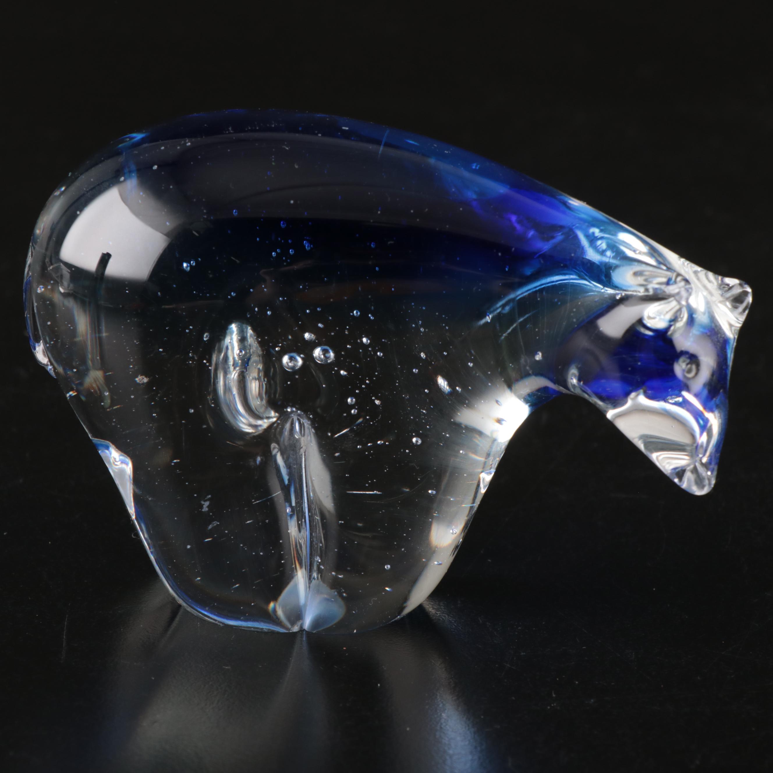 Handblown Whale and Polar Bear with Other Glass Paperweights