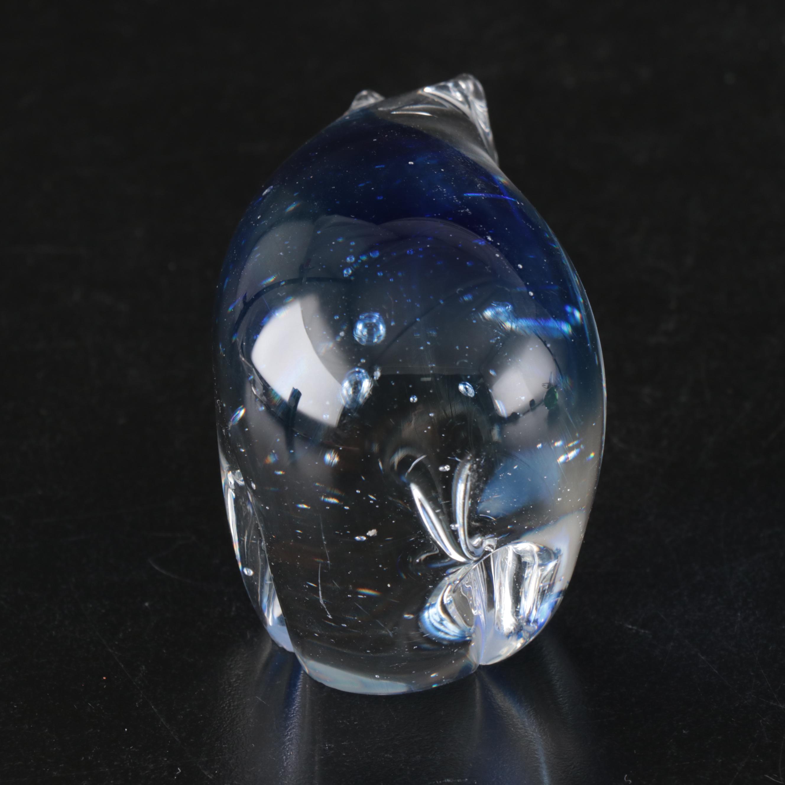 Handblown Whale and Polar Bear with Other Glass Paperweights