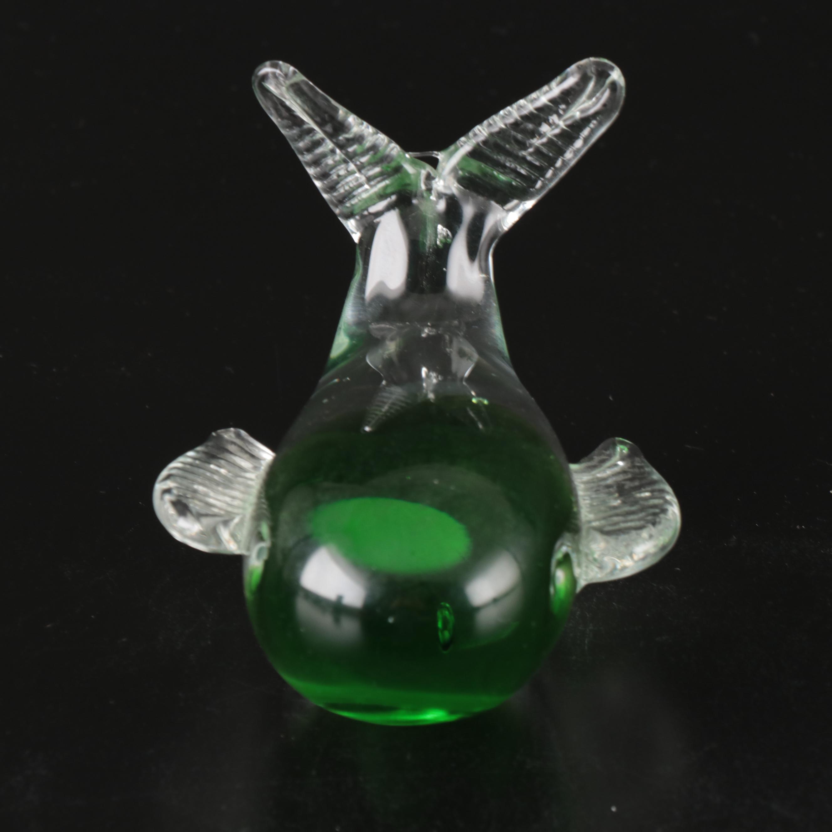 Handblown Whale and Polar Bear with Other Glass Paperweights