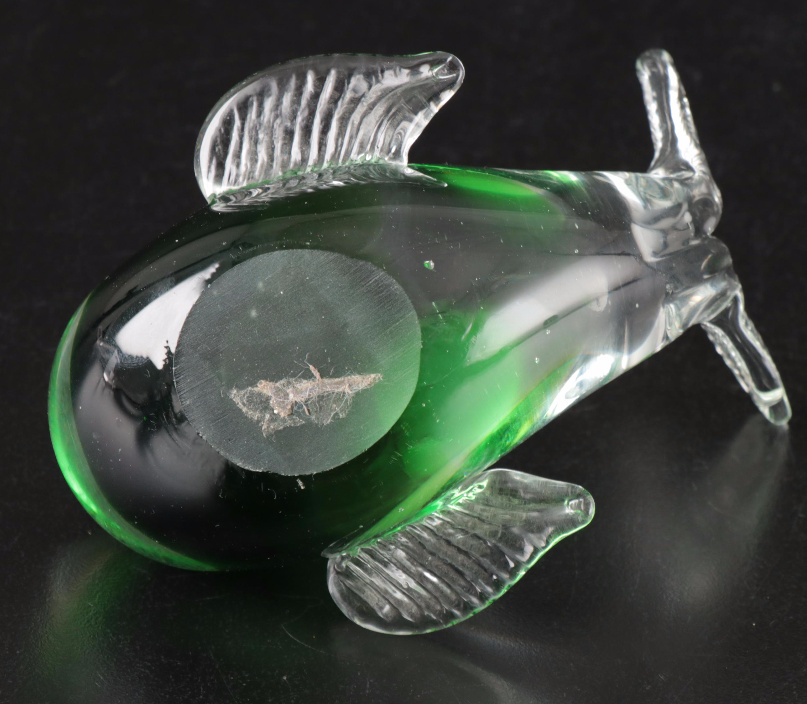 Handblown Whale and Polar Bear with Other Glass Paperweights