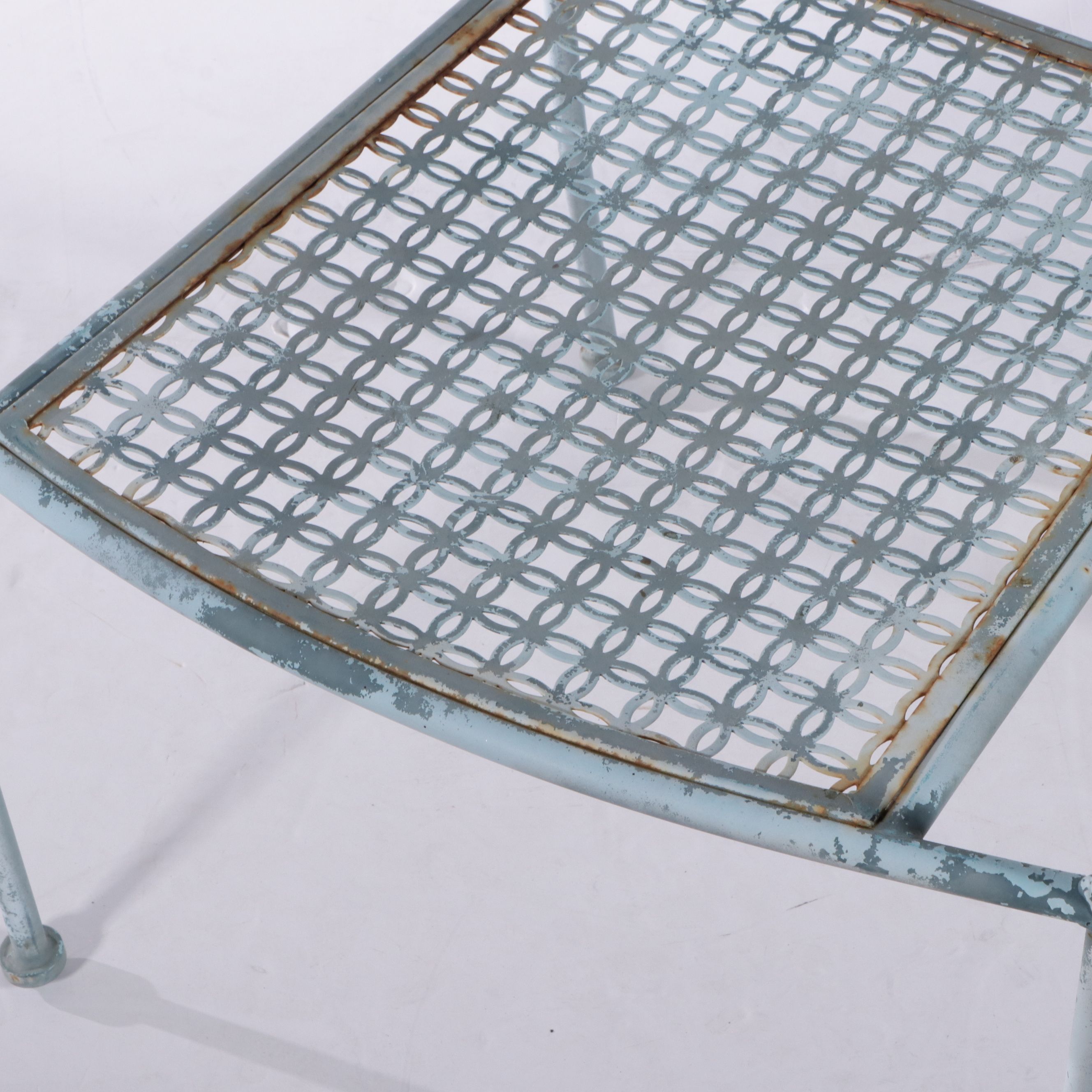 Three-Piece Mid-Century Style Painted Metal Outdoor Dining Set