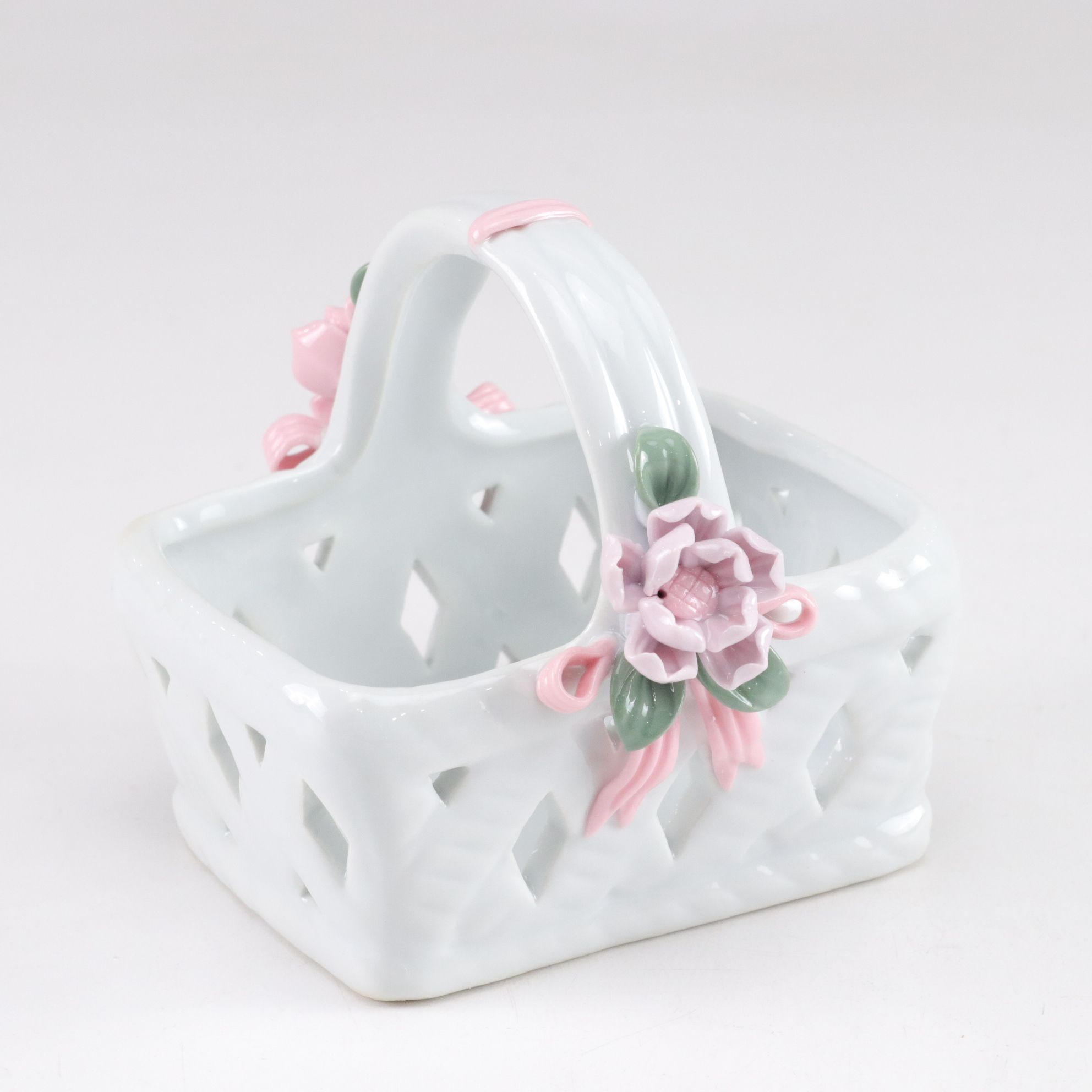Collection of Porcelain Hand-Painted Flower Baskets