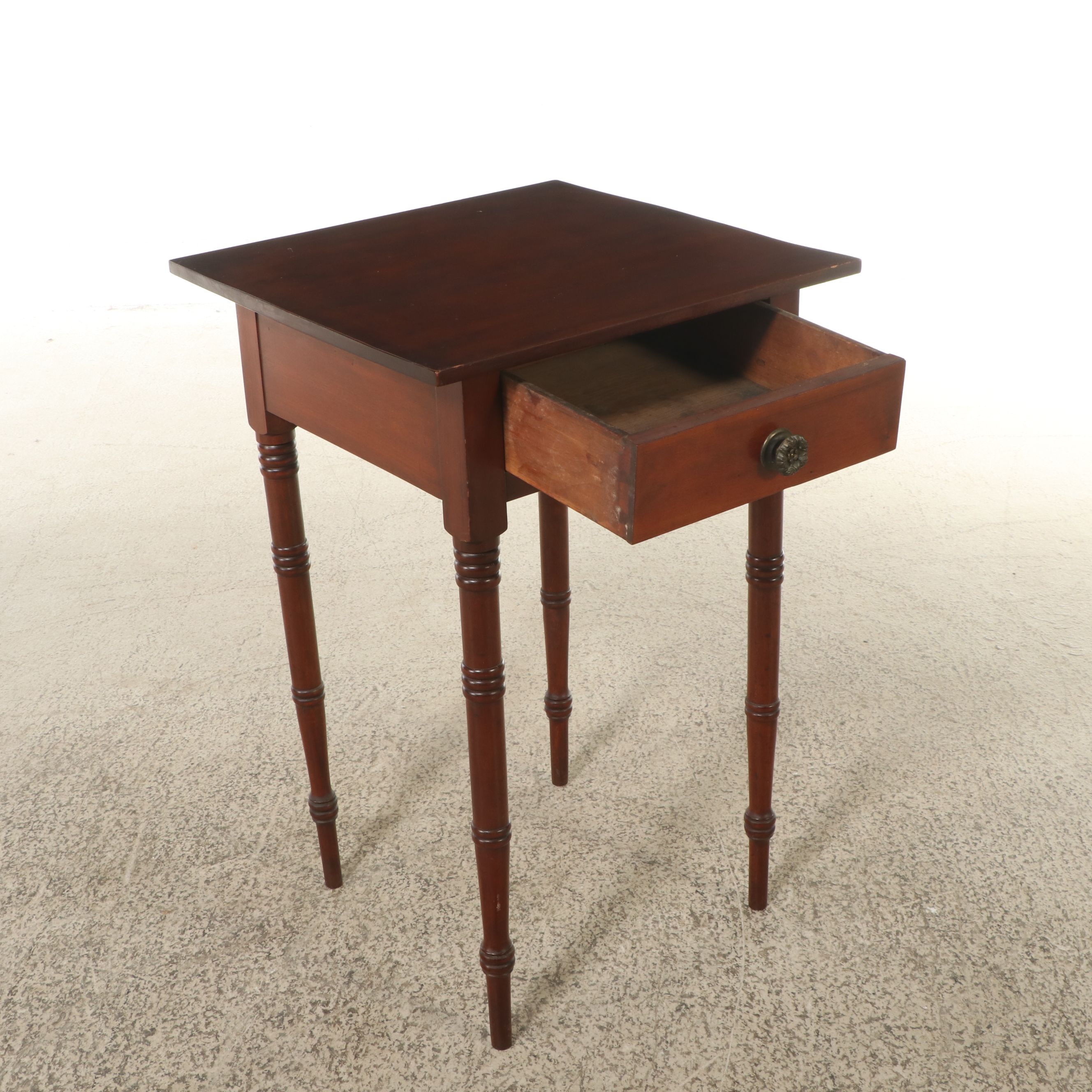 American Sheraton Style Cherry Single-Drawer Side Table