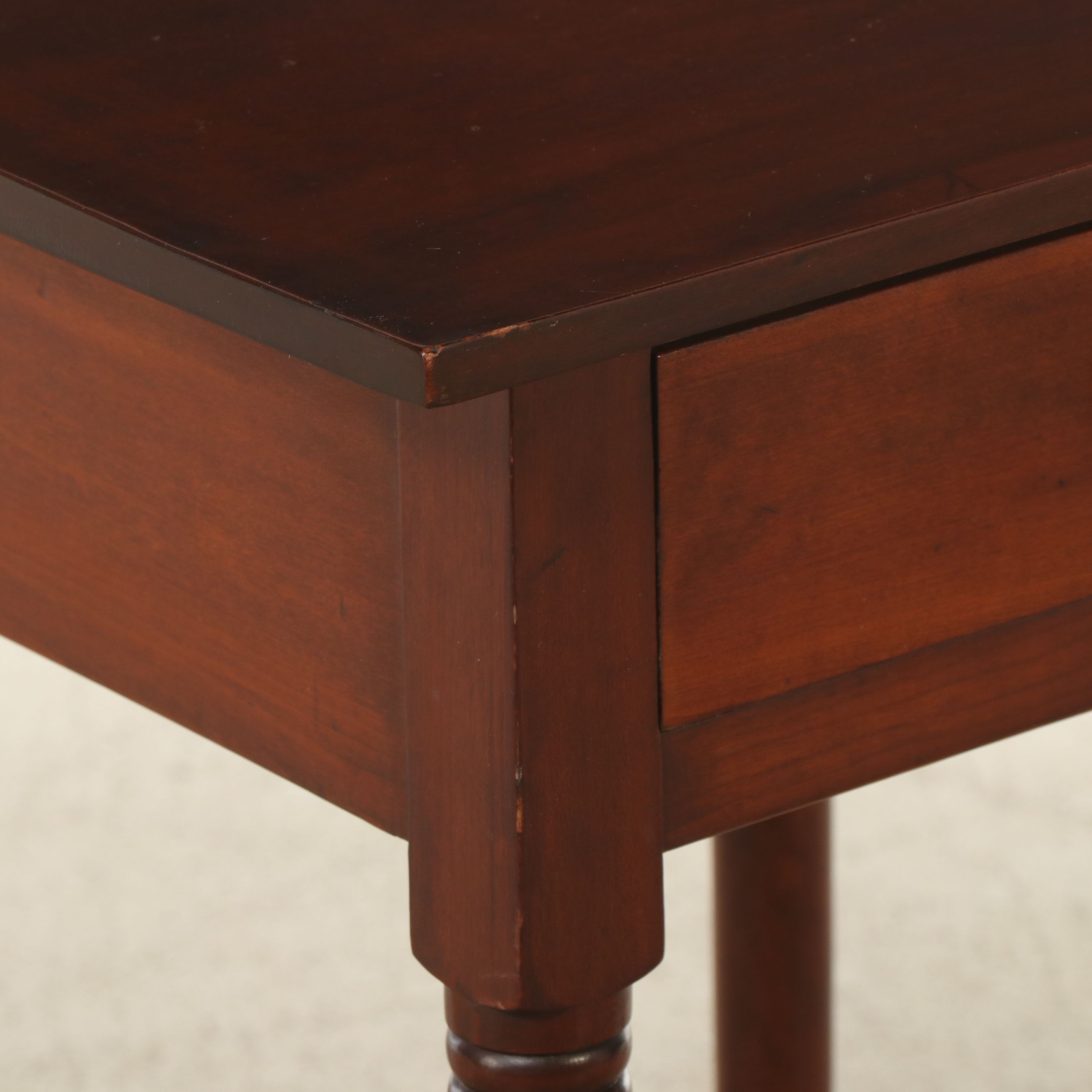 American Sheraton Style Cherry Single-Drawer Side Table