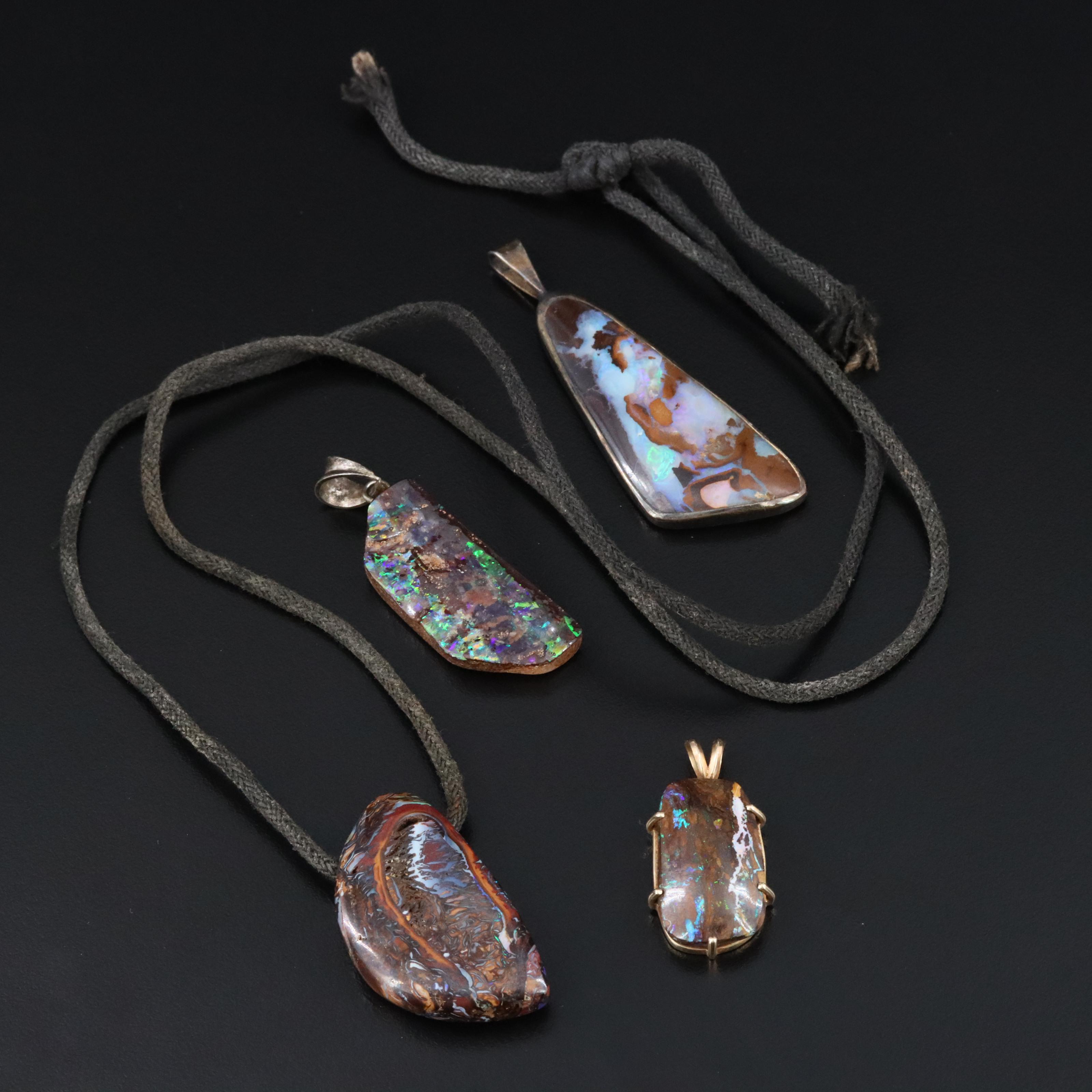 Boulder Opal Pendant Collection Featuring 14K and Sterling