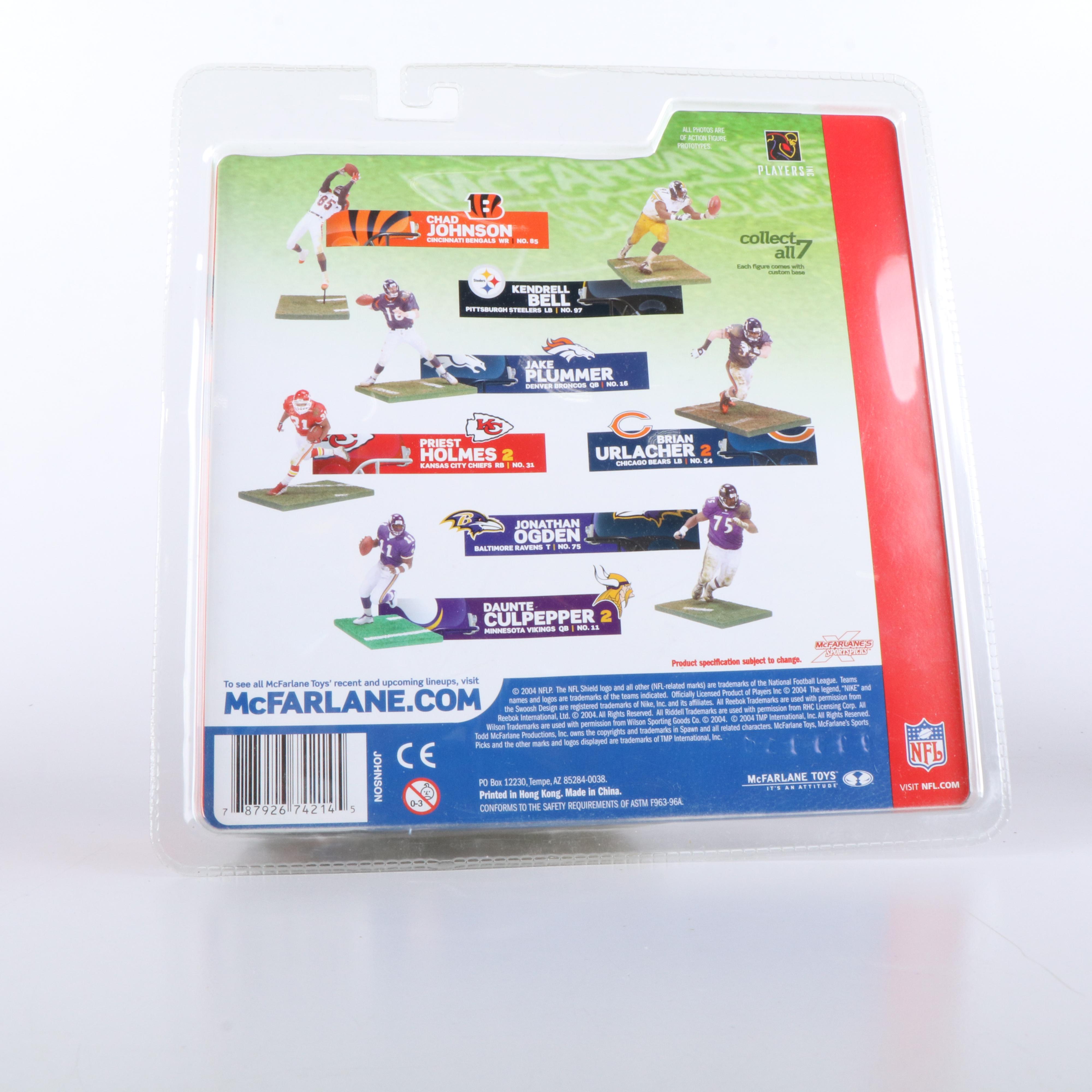 Takeo Spikes, Chad Johnson, and Tim Couch Signed Sealed Action Figures