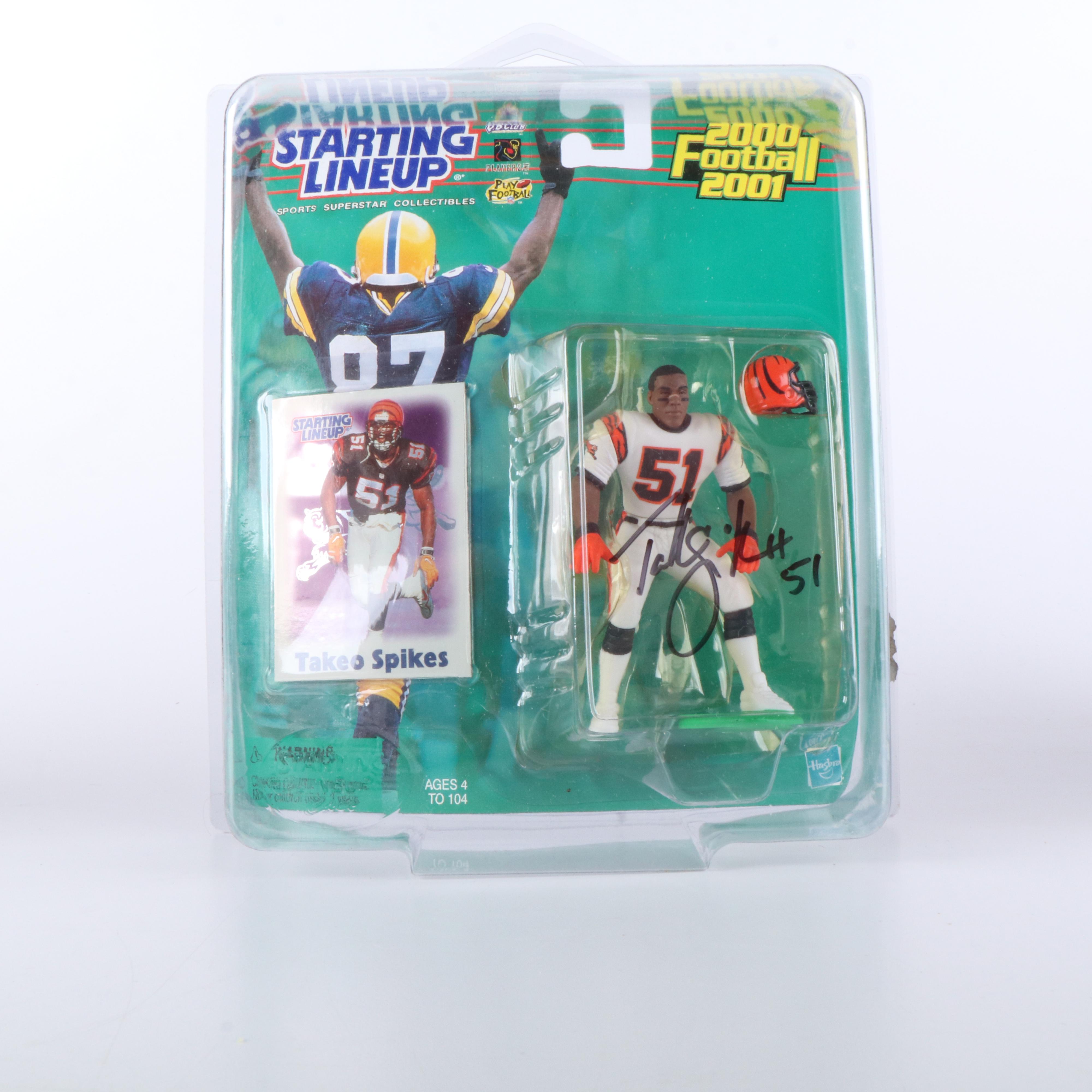 Takeo Spikes, Chad Johnson, and Tim Couch Signed Sealed Action Figures