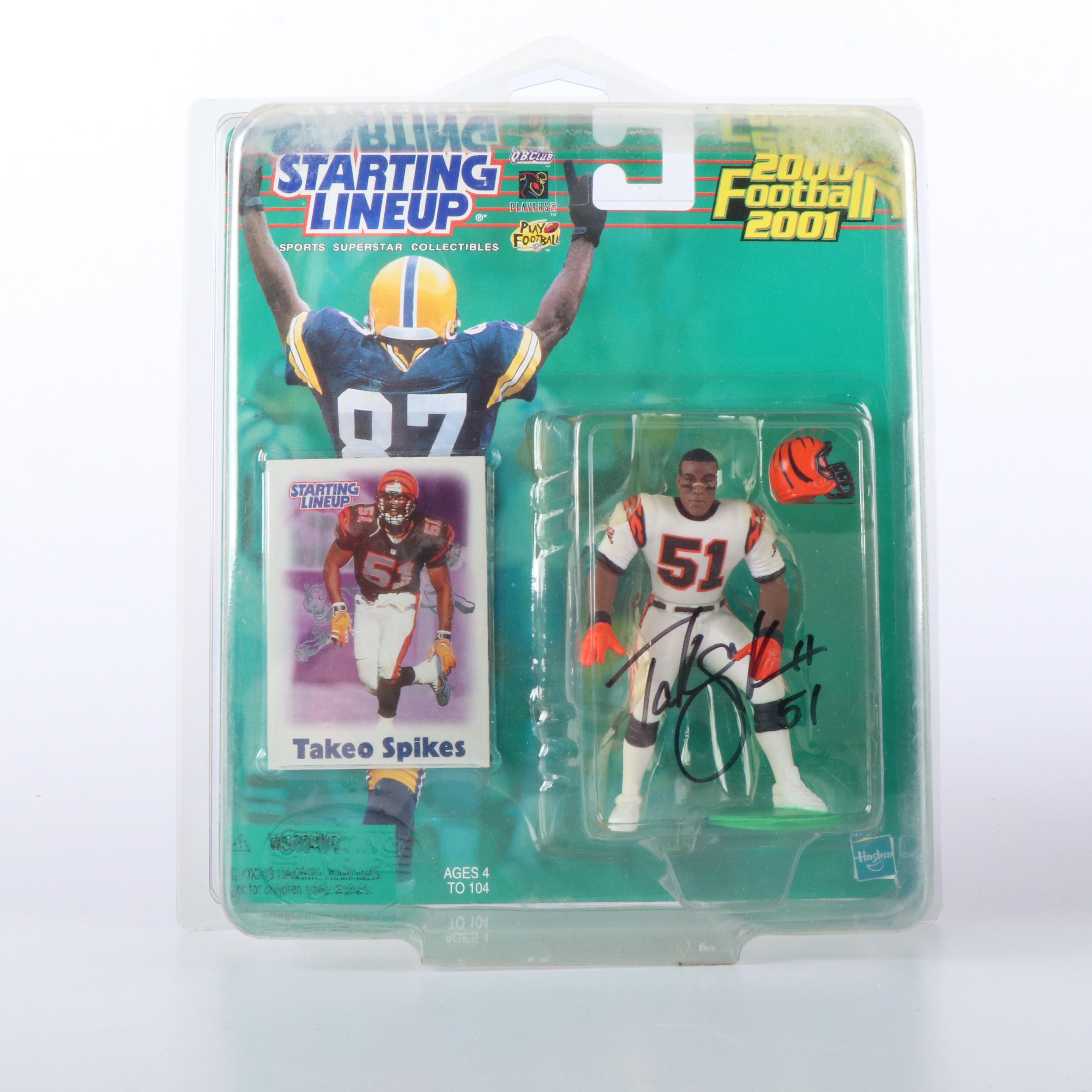 Takeo Spikes, Chad Johnson, and Tim Couch Signed Sealed Action Figures