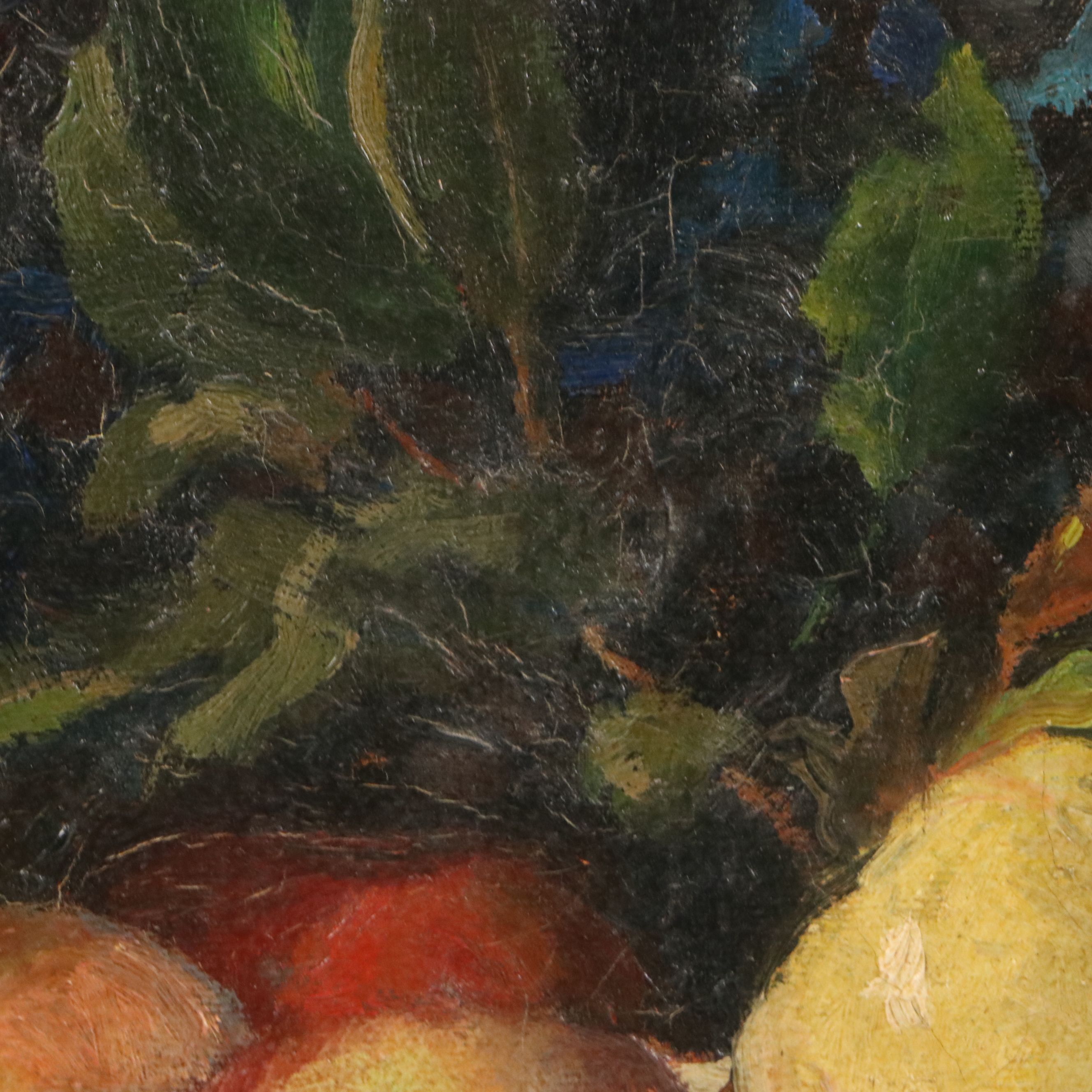 Bernard Lennon Oil Painting "Bean Pot, Pitcher and Bowl of Fruit," 1961