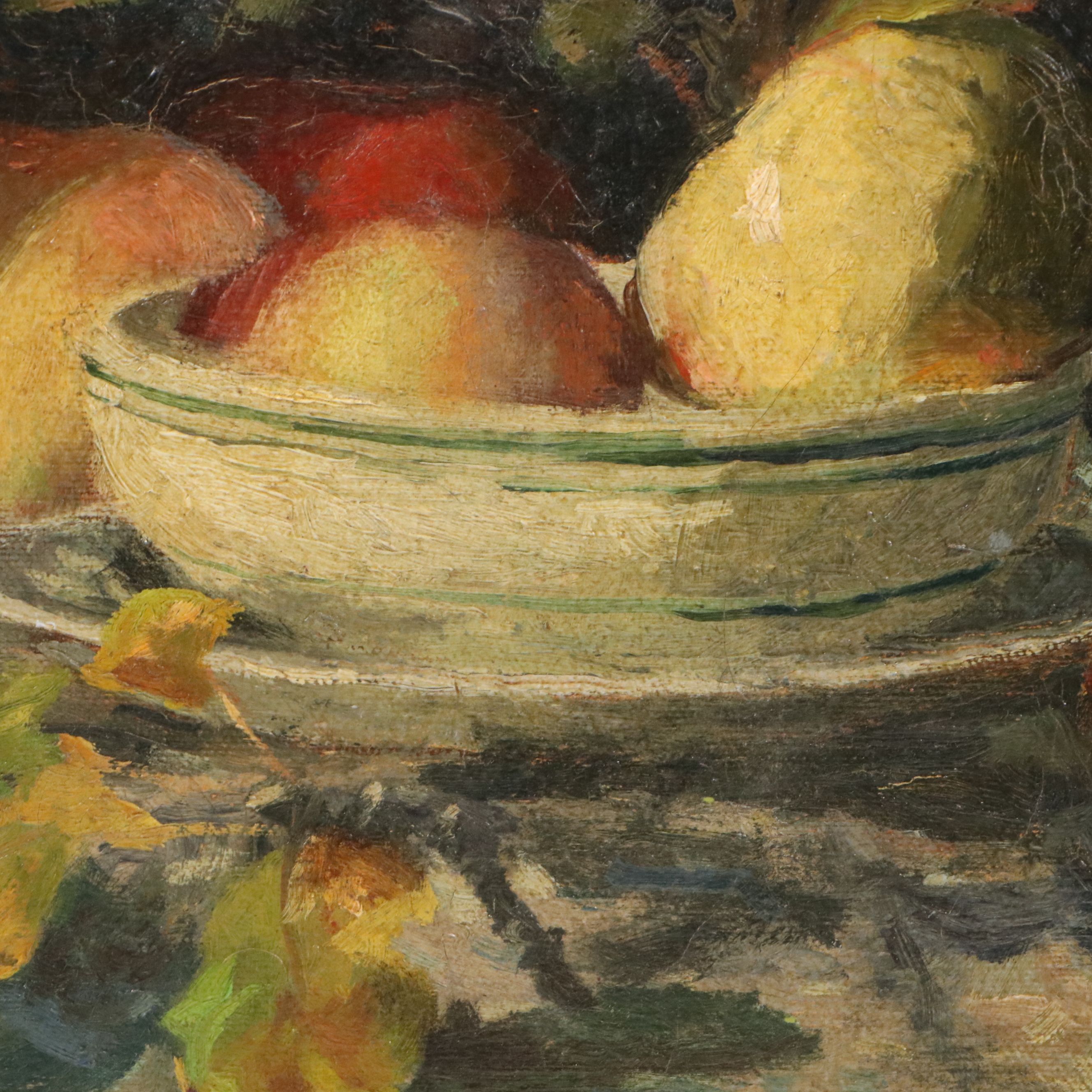 Bernard Lennon Oil Painting "Bean Pot, Pitcher and Bowl of Fruit," 1961