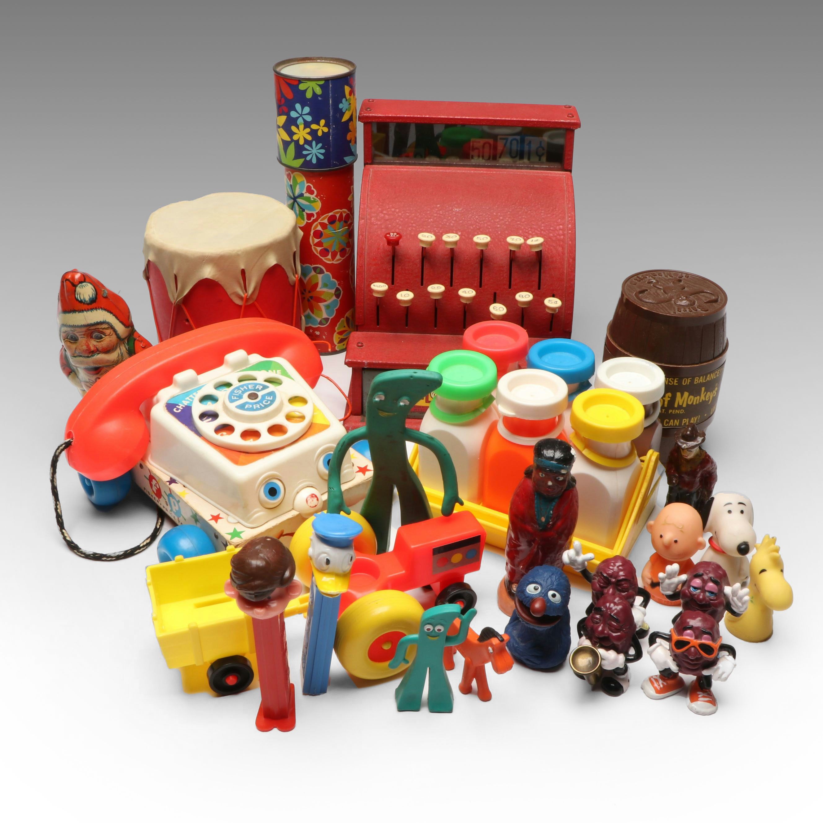 Fisher-Price Chatter Telephone with Cash Register and More Vintage Toys