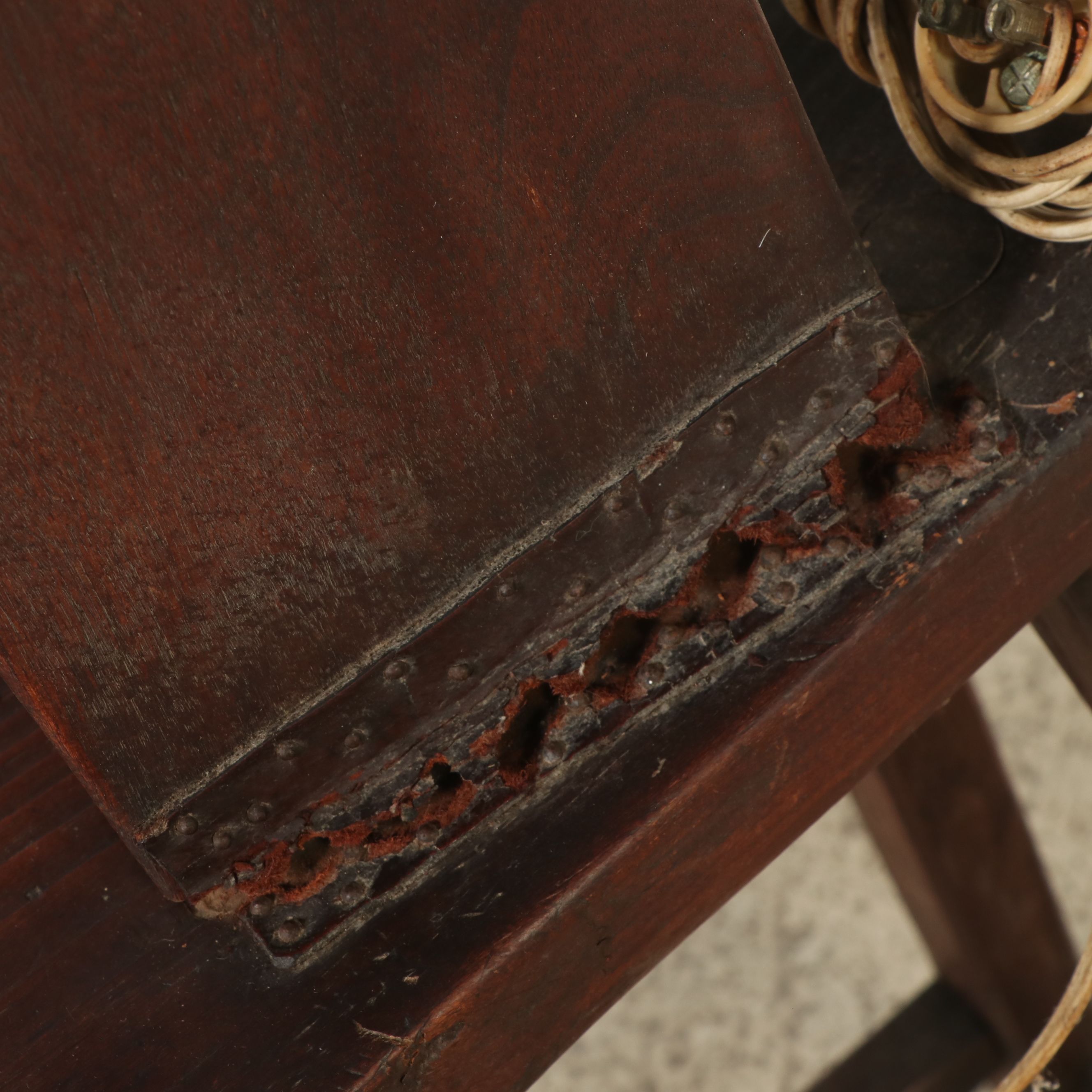 Primitive Style Wooden Stitching Horse Converted to Side Table with Lamp
