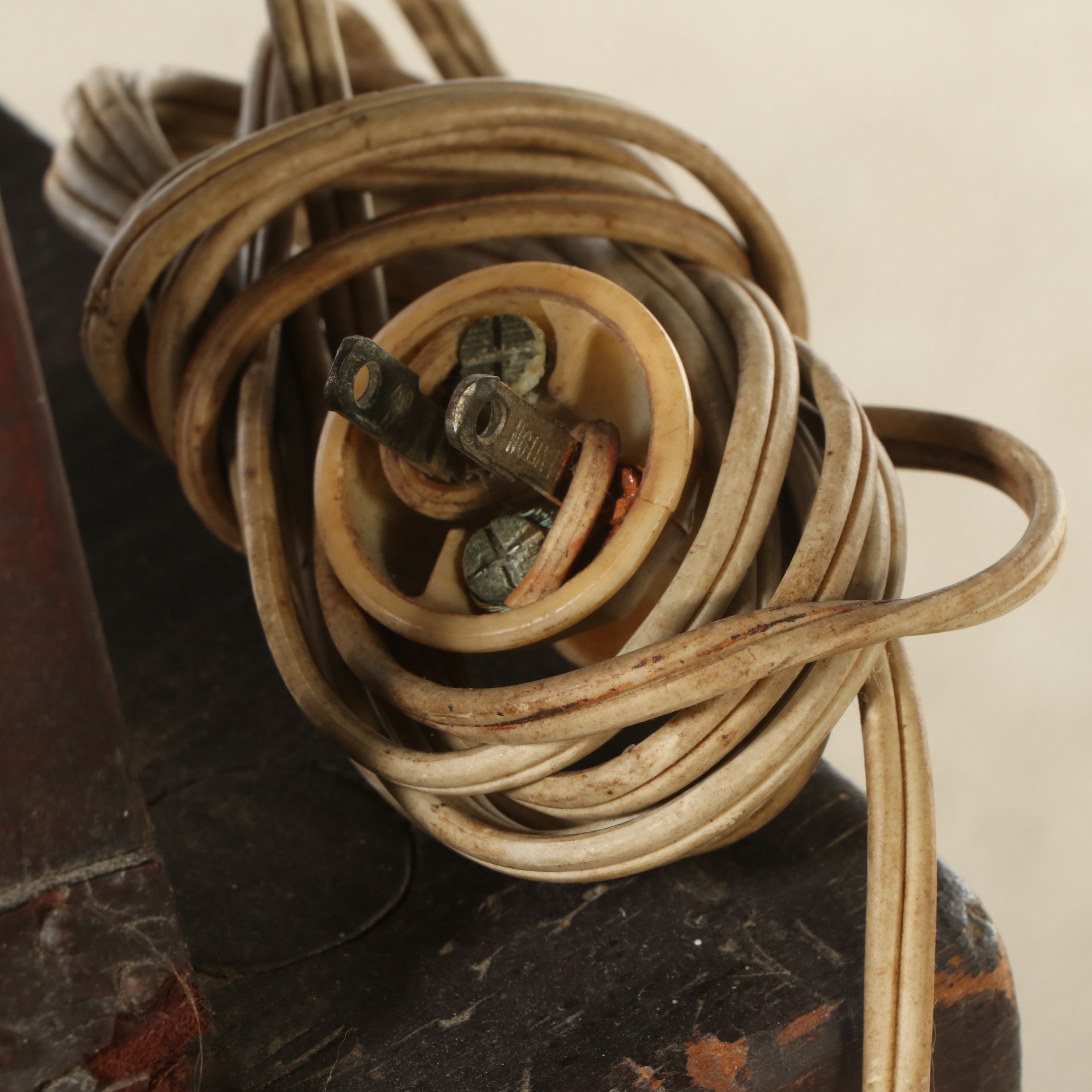 Primitive Style Wooden Stitching Horse Converted to Side Table with Lamp