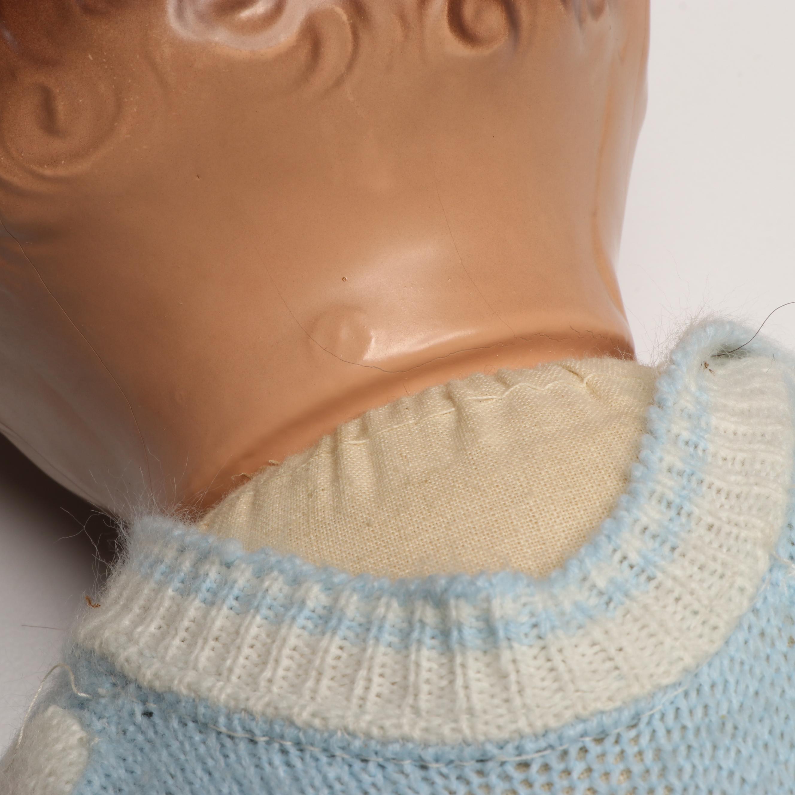 Baby Dolls with Crocheted Bonnet and Sweater, Early to Mid-20th Century