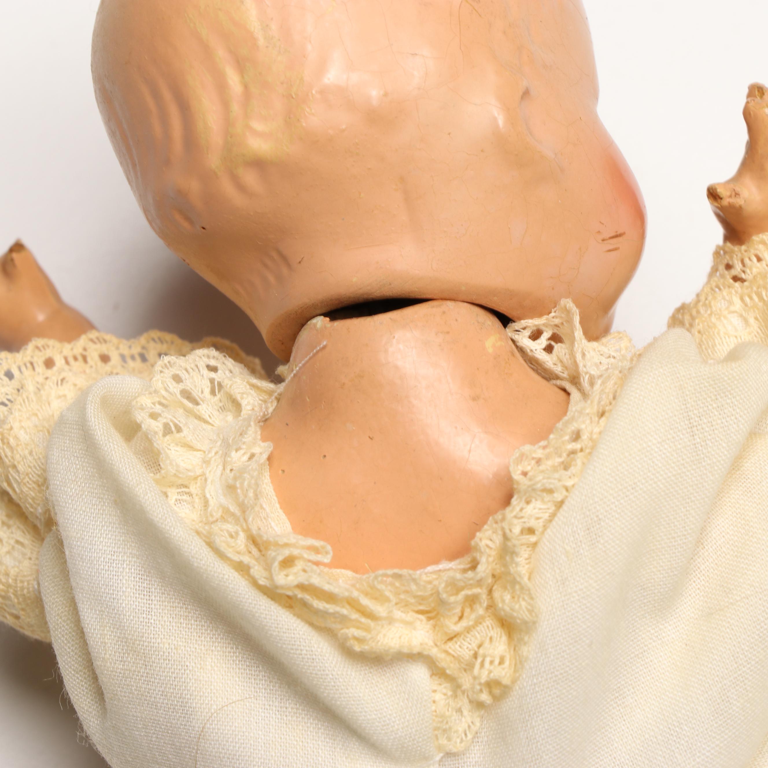 Baby Dolls with Crocheted Bonnet and Sweater, Early to Mid-20th Century