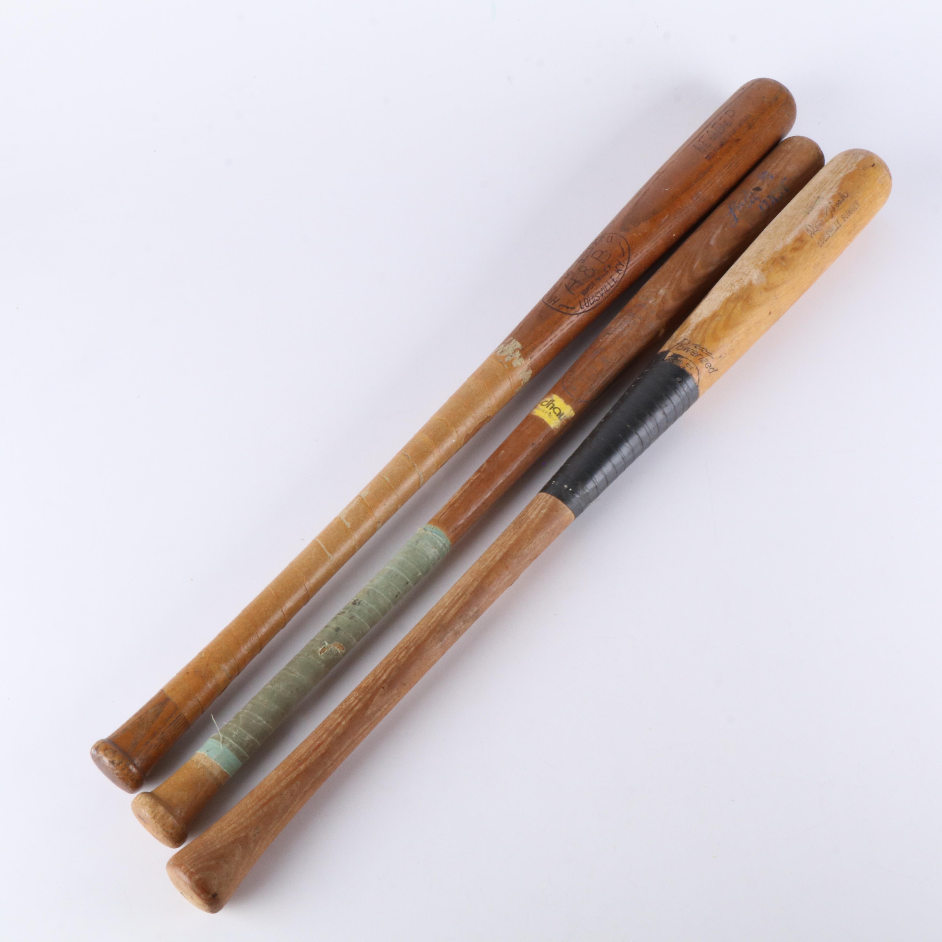 Ted Kluszewski and Don Hoak Player Model Baseball Bats with More