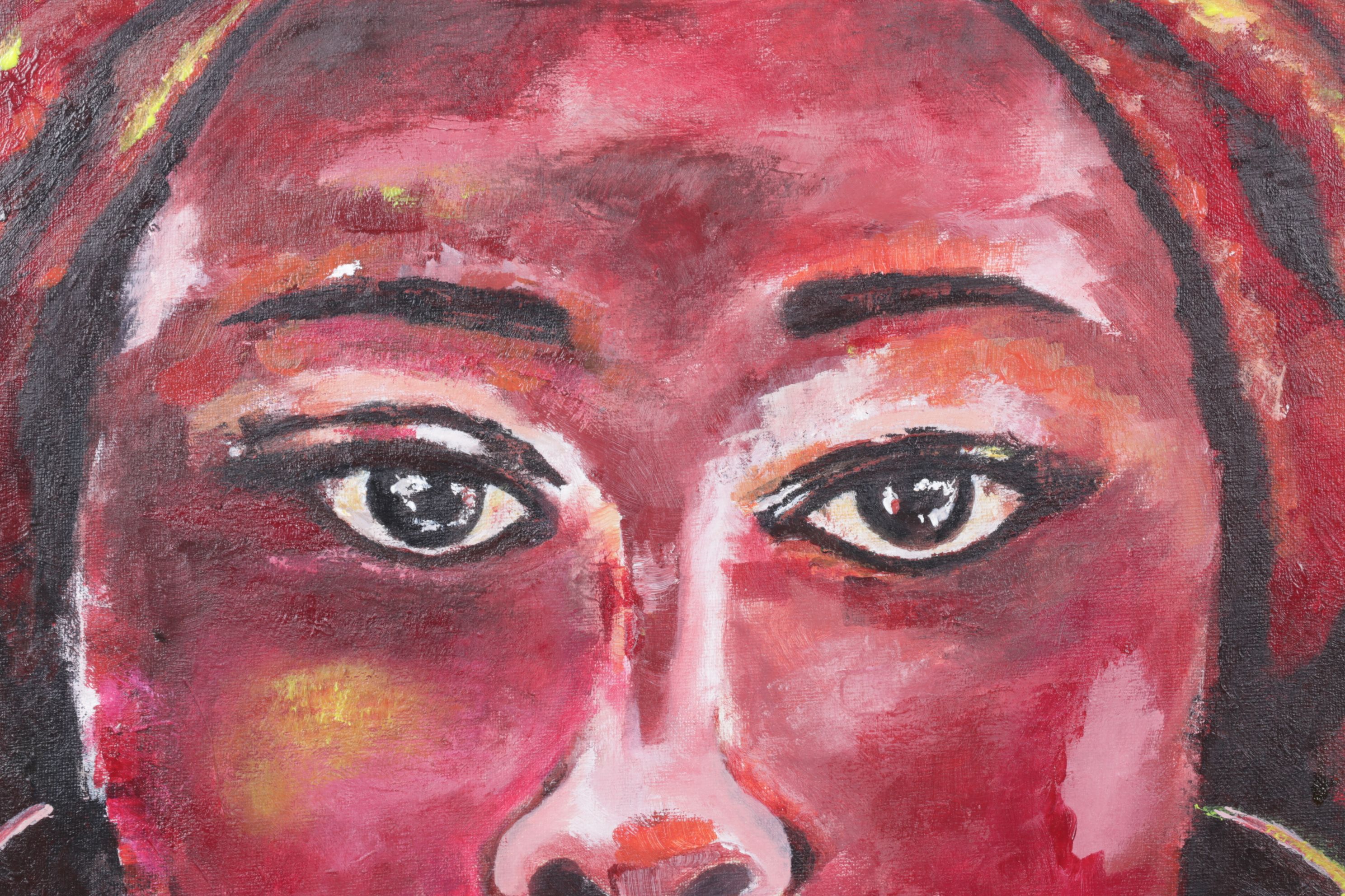 Oluwakemi Omowaire Monochromatic Oil Portrait Painting, 2020