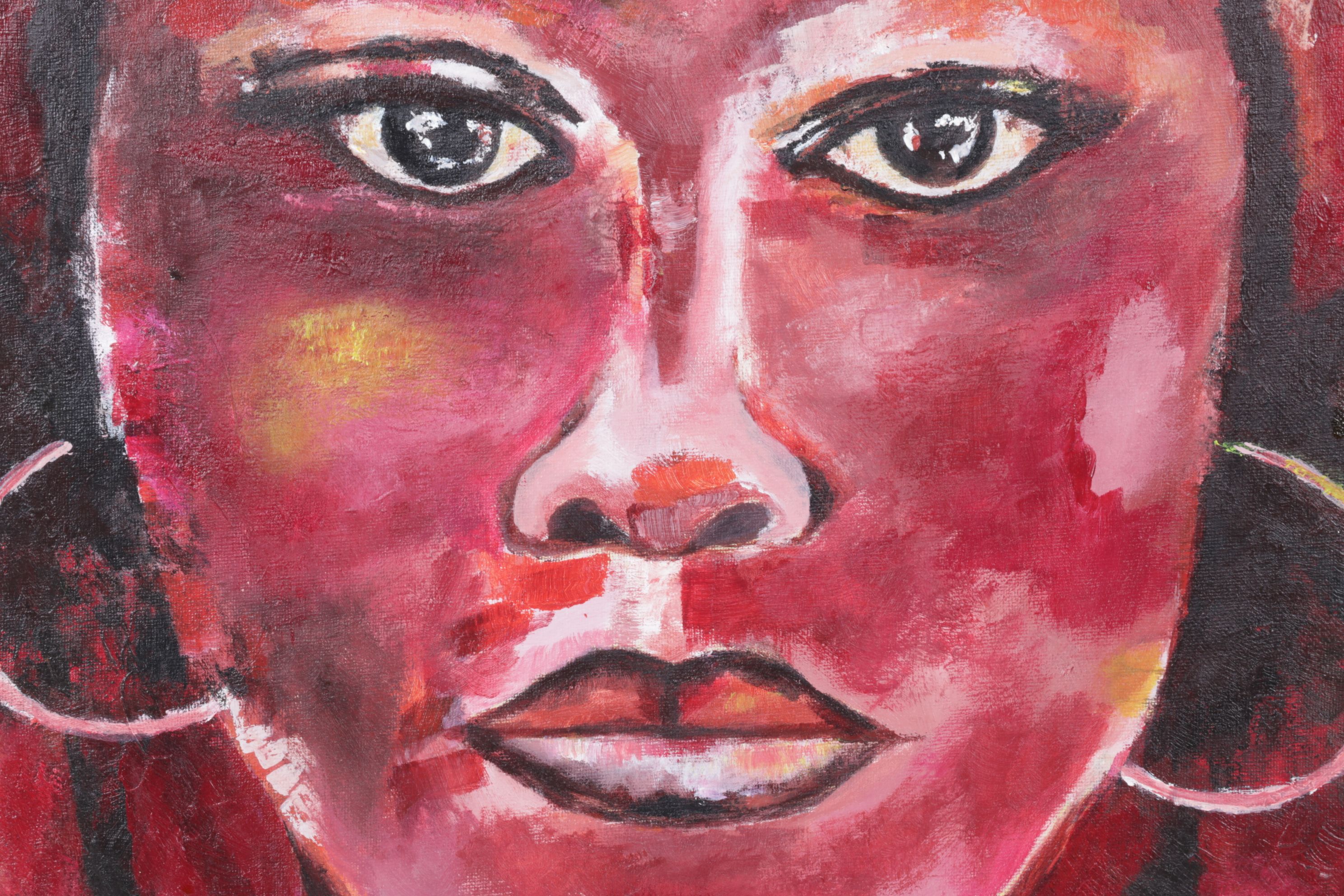 Oluwakemi Omowaire Monochromatic Oil Portrait Painting, 2020