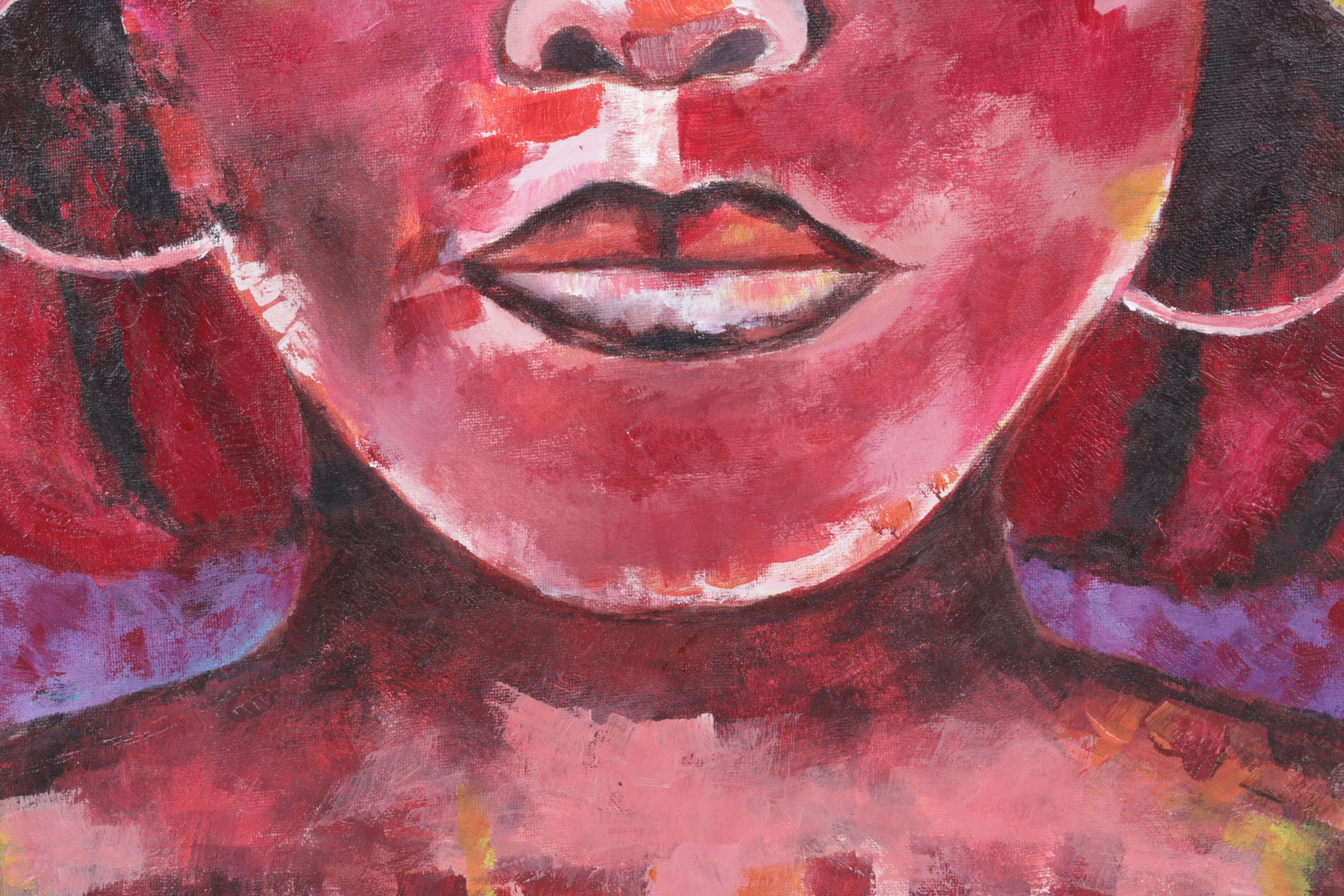 Oluwakemi Omowaire Monochromatic Oil Portrait Painting, 2020