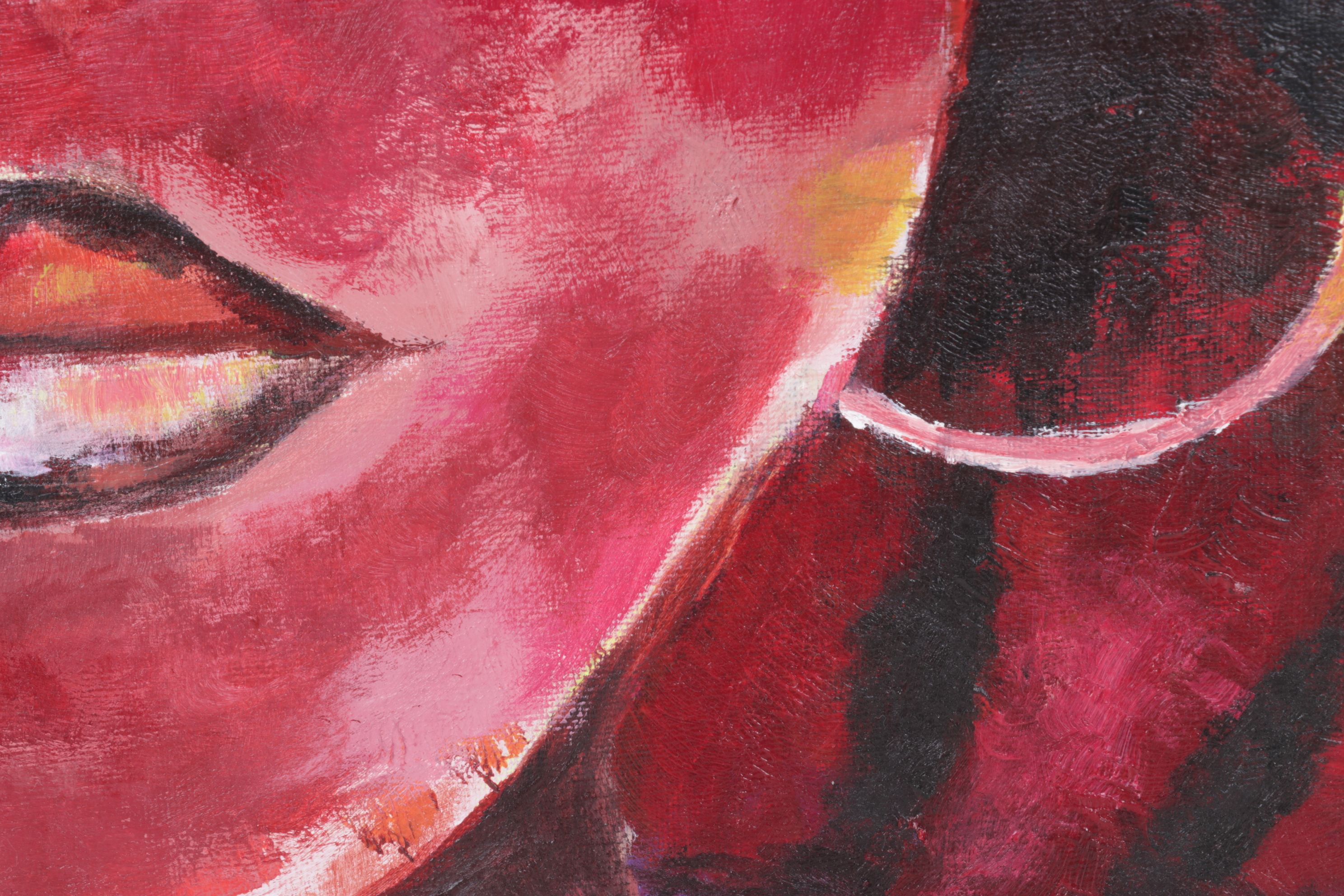 Oluwakemi Omowaire Monochromatic Oil Portrait Painting, 2020