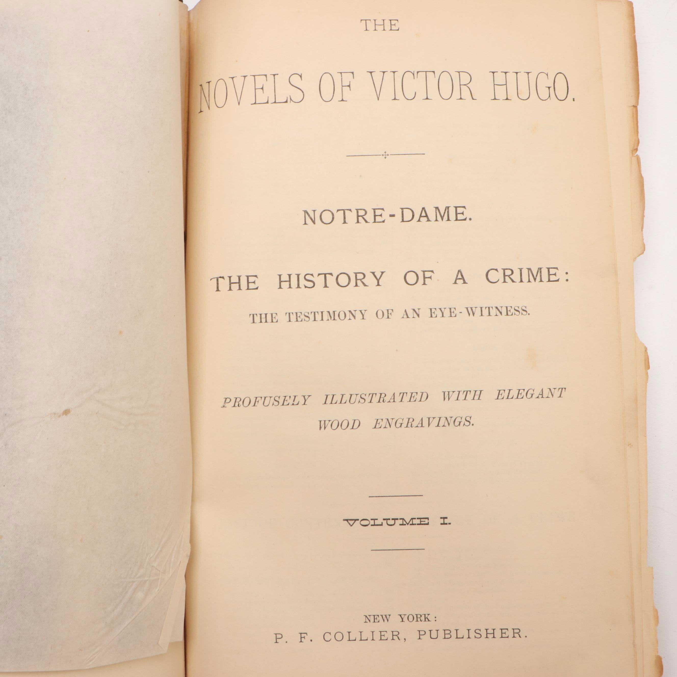 "The Novels of Victor Hugo" Five-Volume Set, Late 19th/Early 20th Century