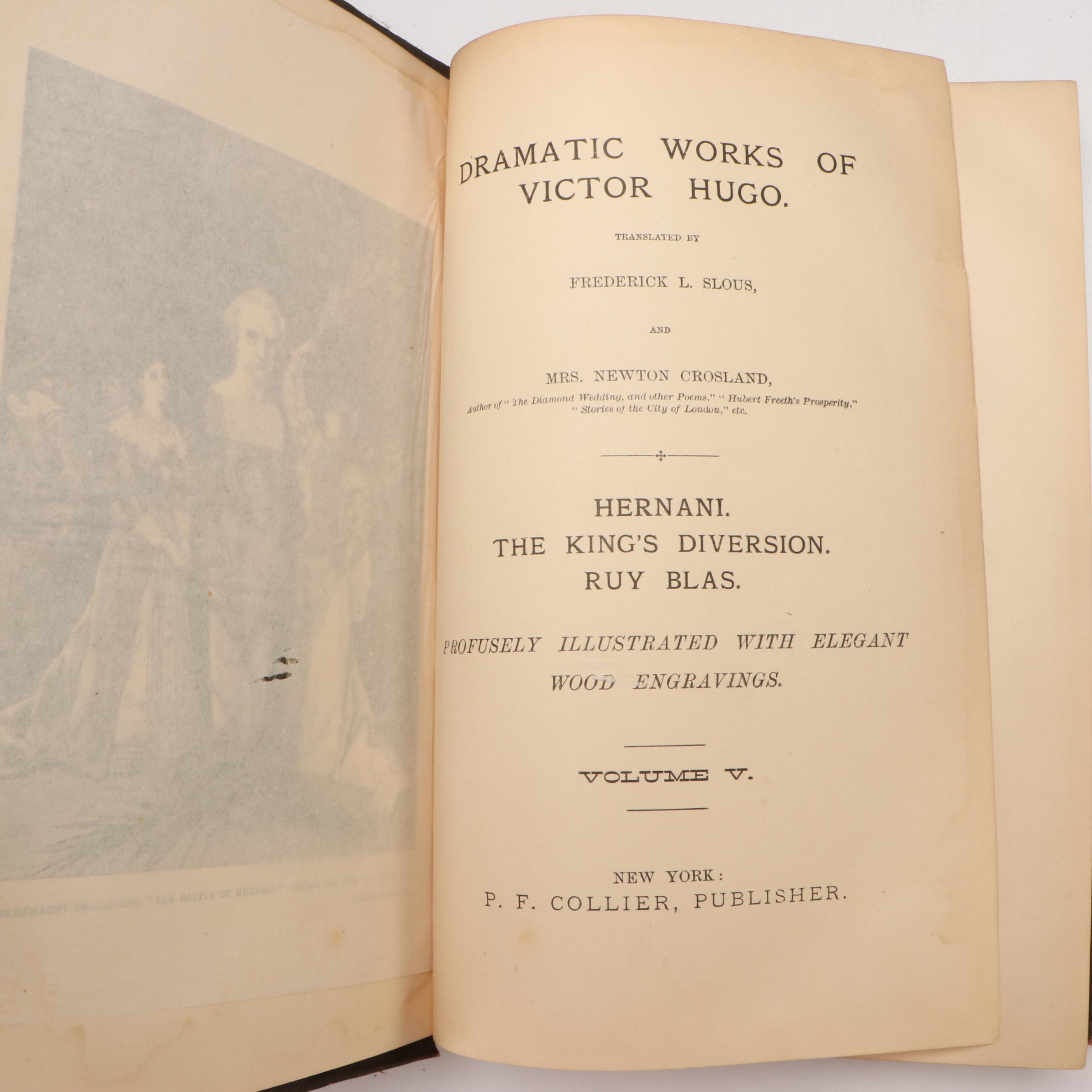 "The Novels of Victor Hugo" Five-Volume Set, Late 19th/Early 20th Century