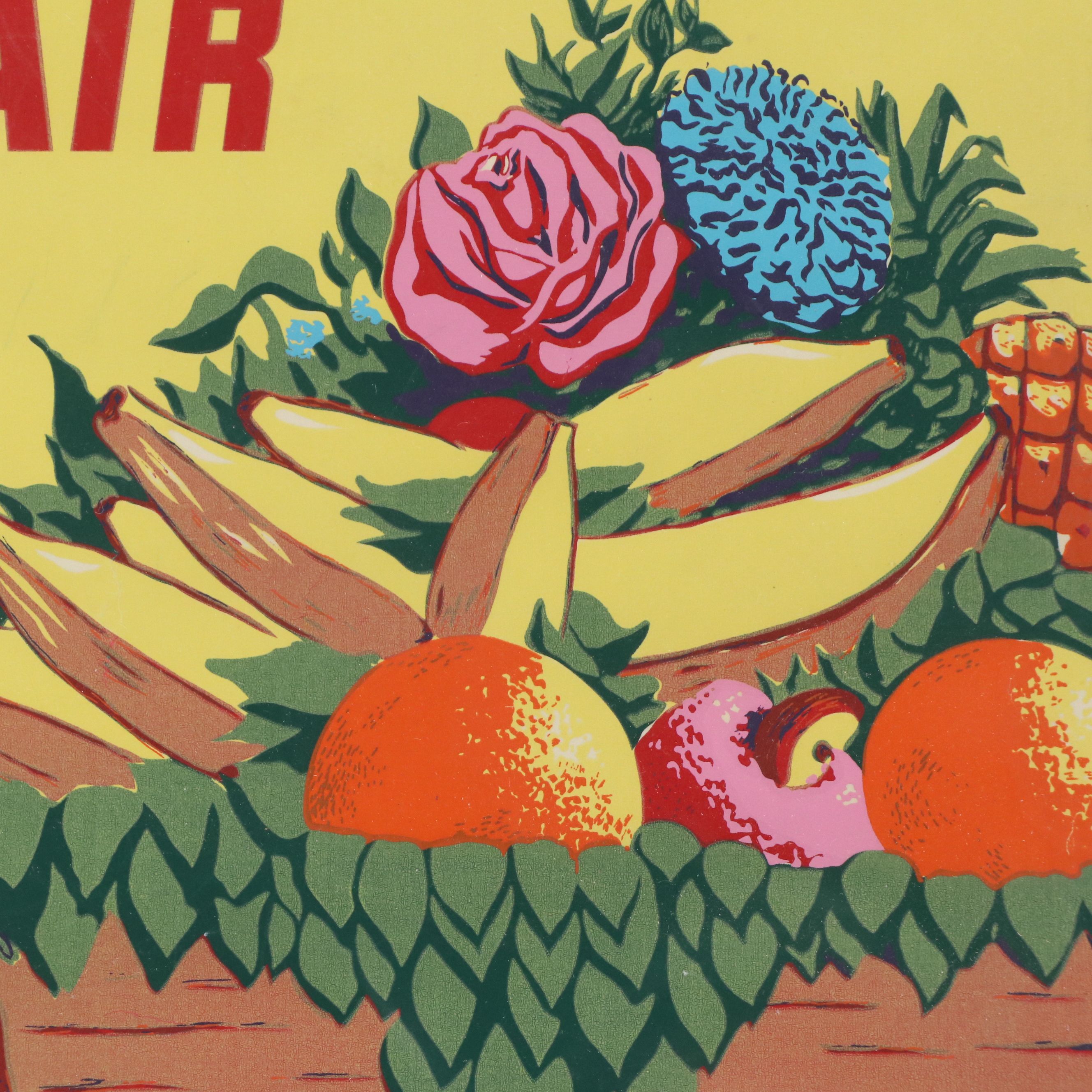 Caribair Serigraph Travel Poster "The Virgin Islands," Circa 1950