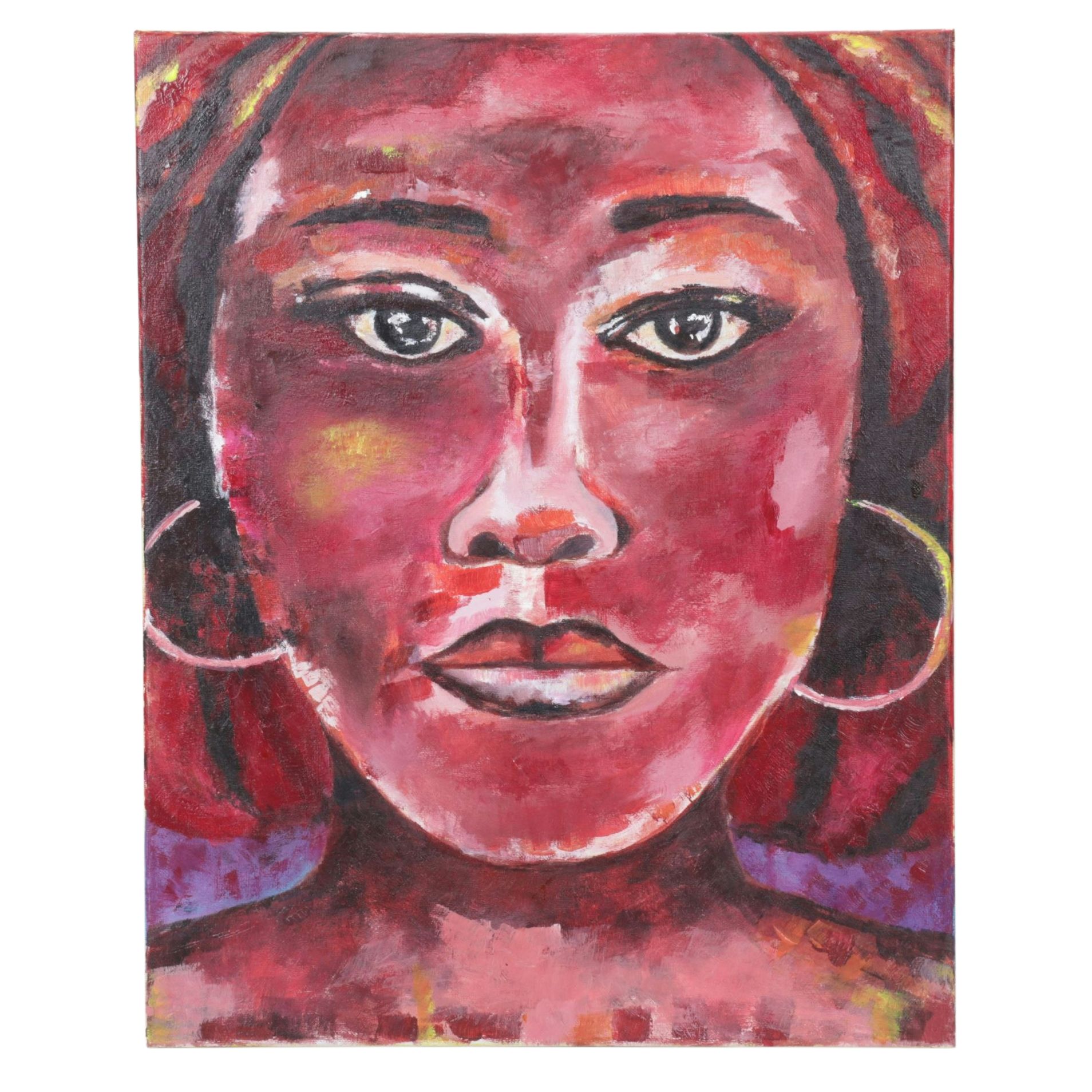 Oluwakemi Omowaire Monochromatic Oil Portrait Painting, 2020