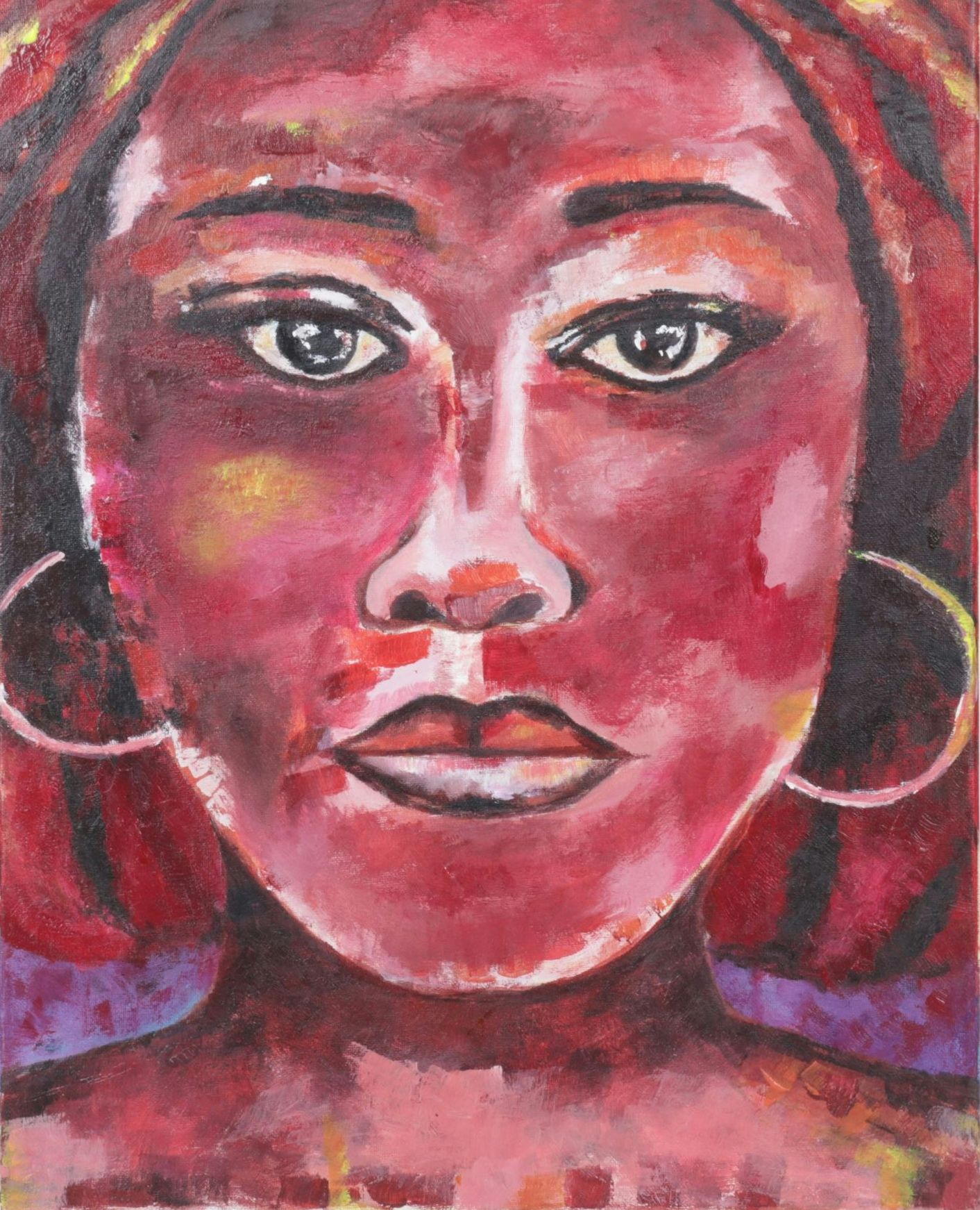 Oluwakemi Omowaire Monochromatic Oil Portrait Painting, 2020