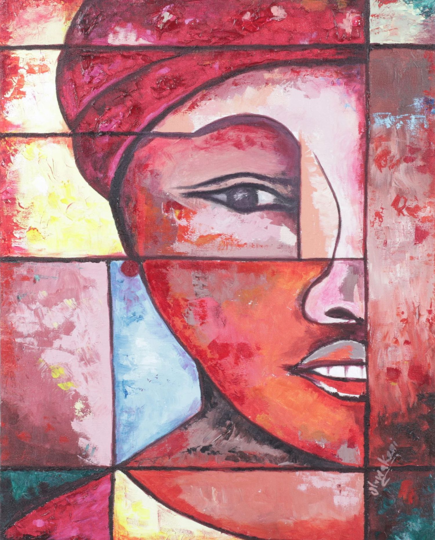 Oluwakemi Omowaire Stylized Oil Portrait Painting, 2020