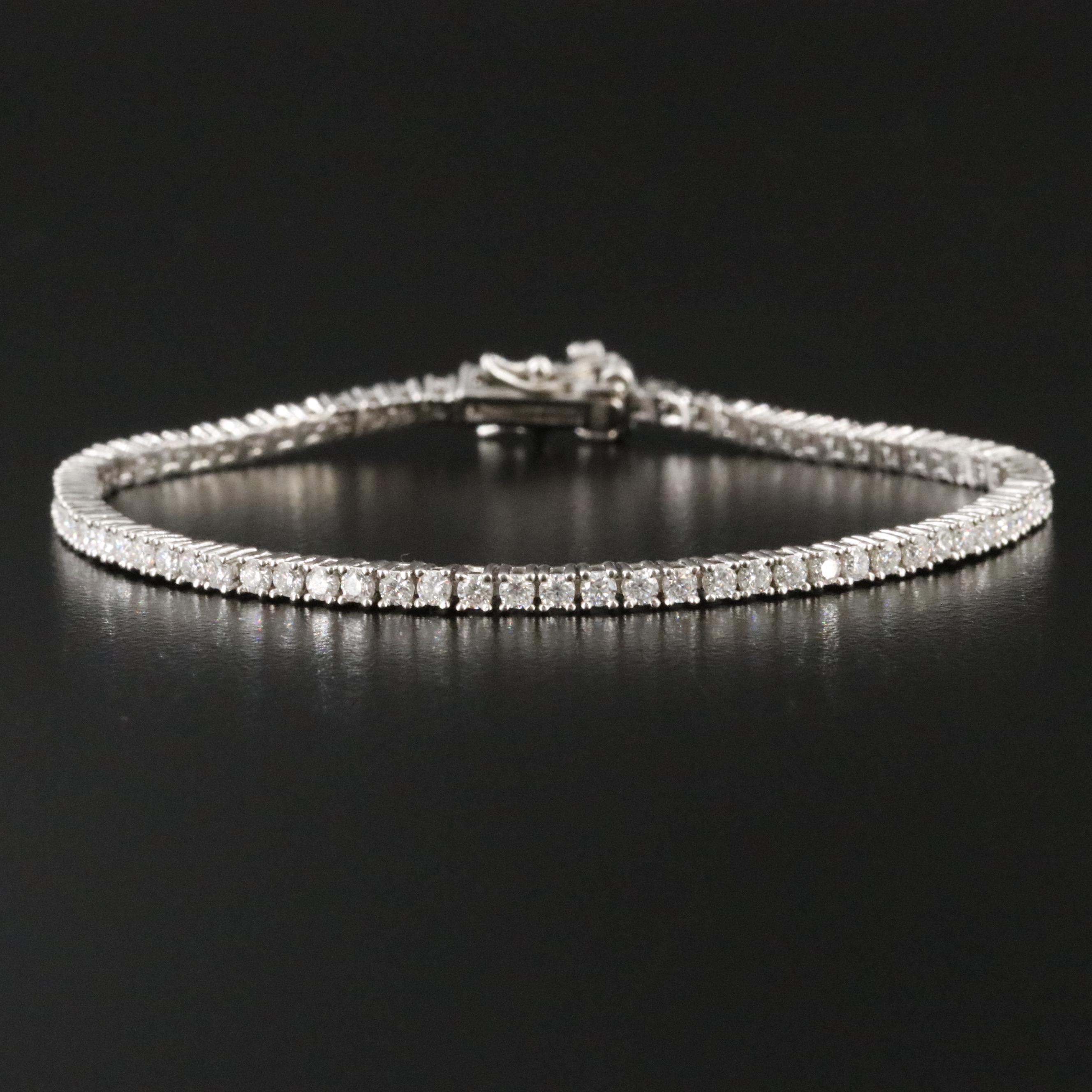Sterling Moissanite Line Bracelet