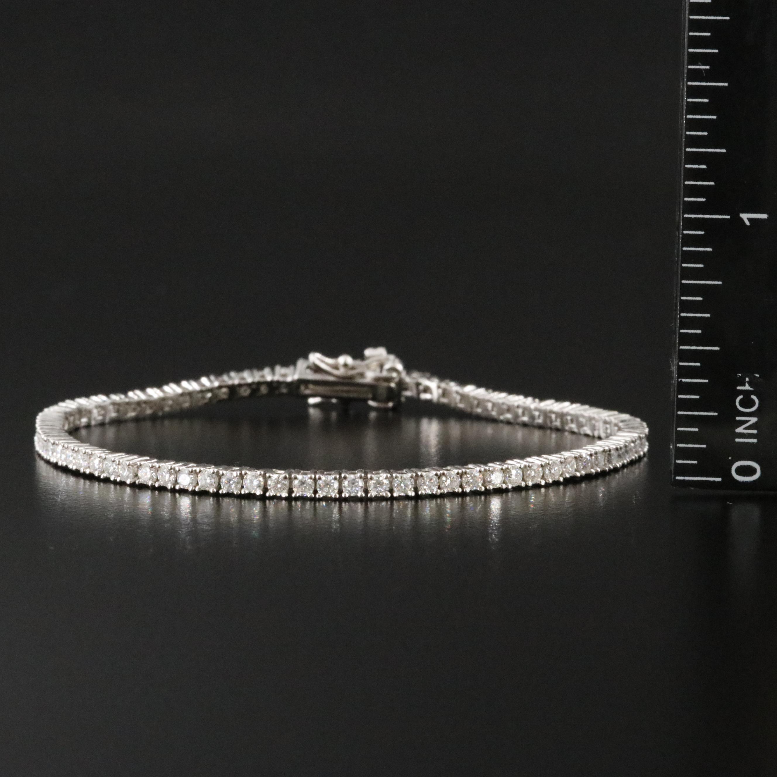 Sterling Moissanite Line Bracelet