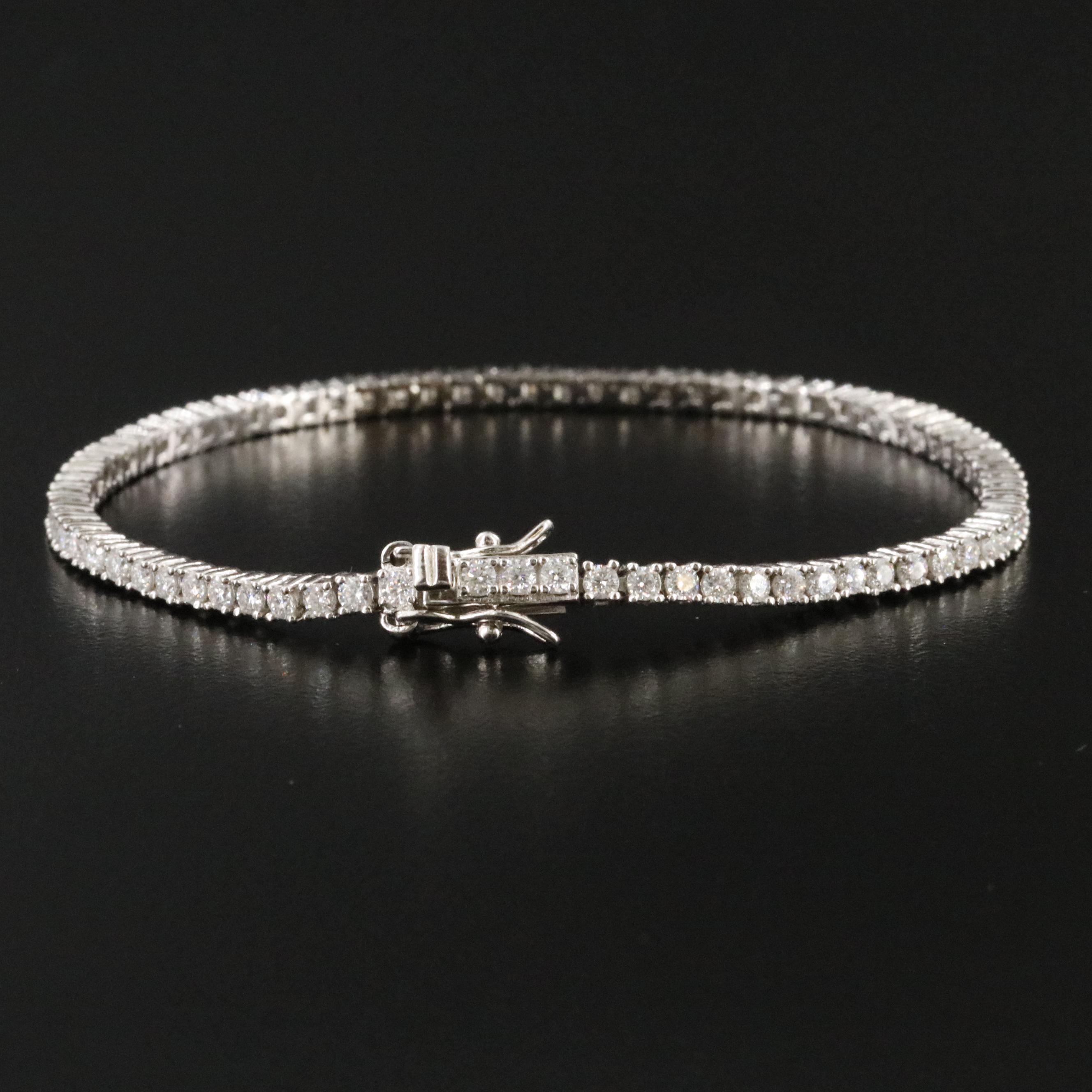 Sterling Moissanite Line Bracelet