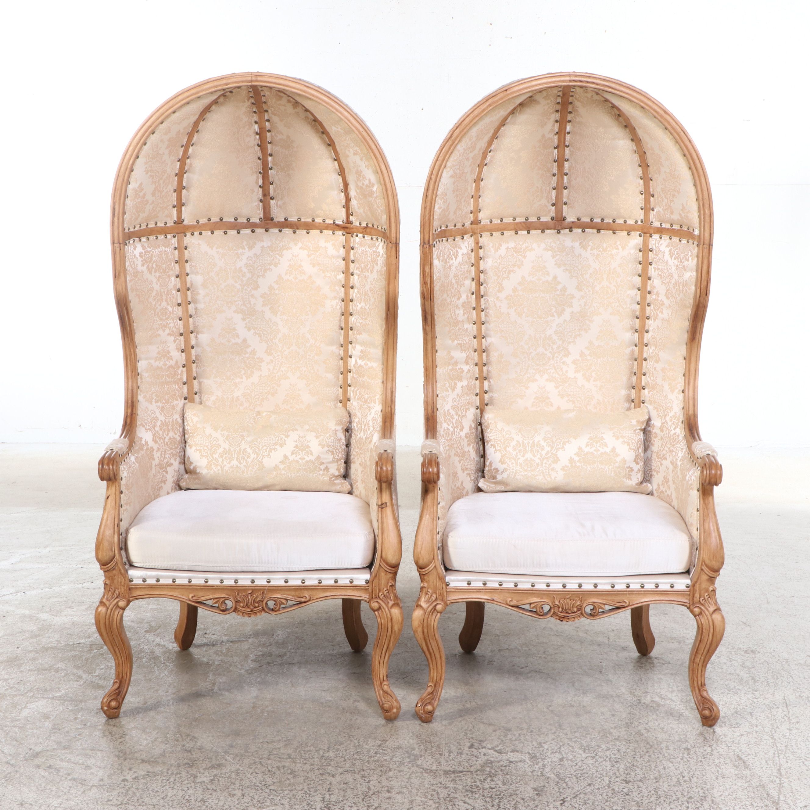 Pair of French Provincial Style Balloon Porter's Chairs