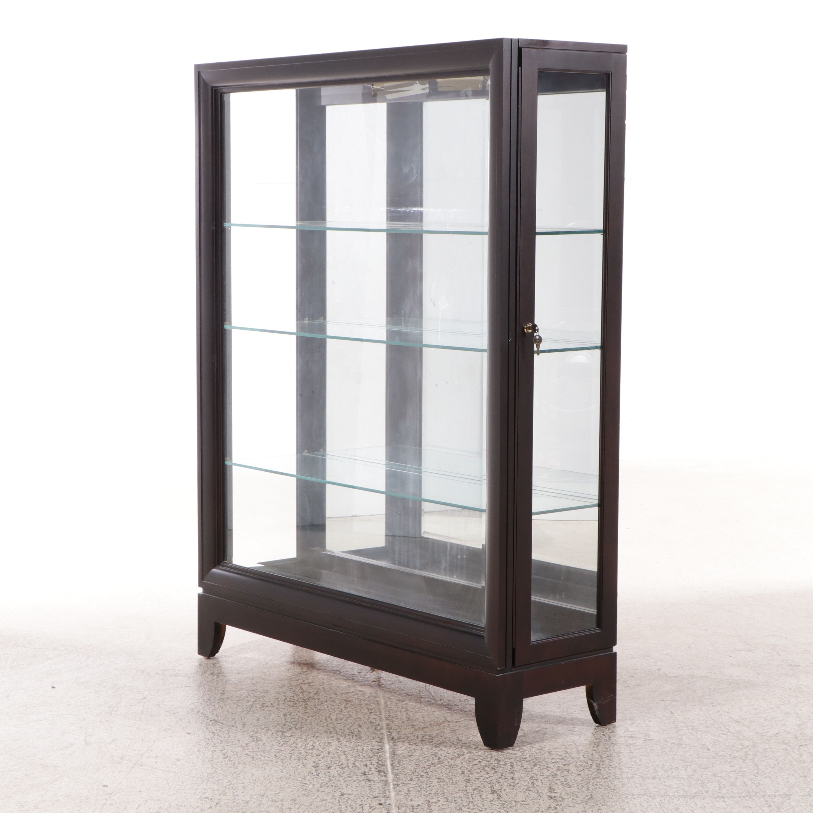 Pulaski Furniture Contemporary Ebonized Wood Locking Display Cabinet