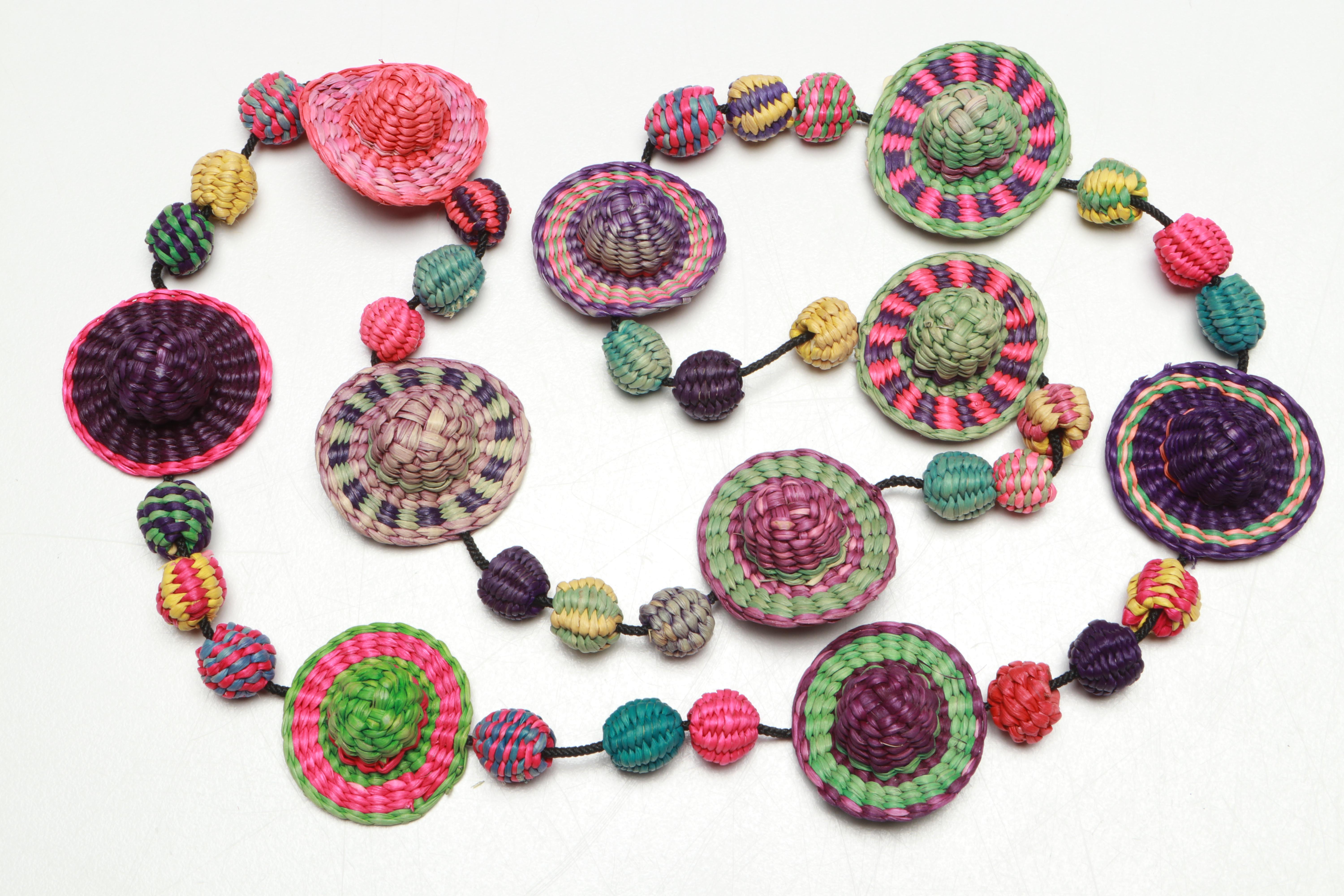 Ecuadorian Toquilla Diminutive Baskets, Hat Band and Miniatures