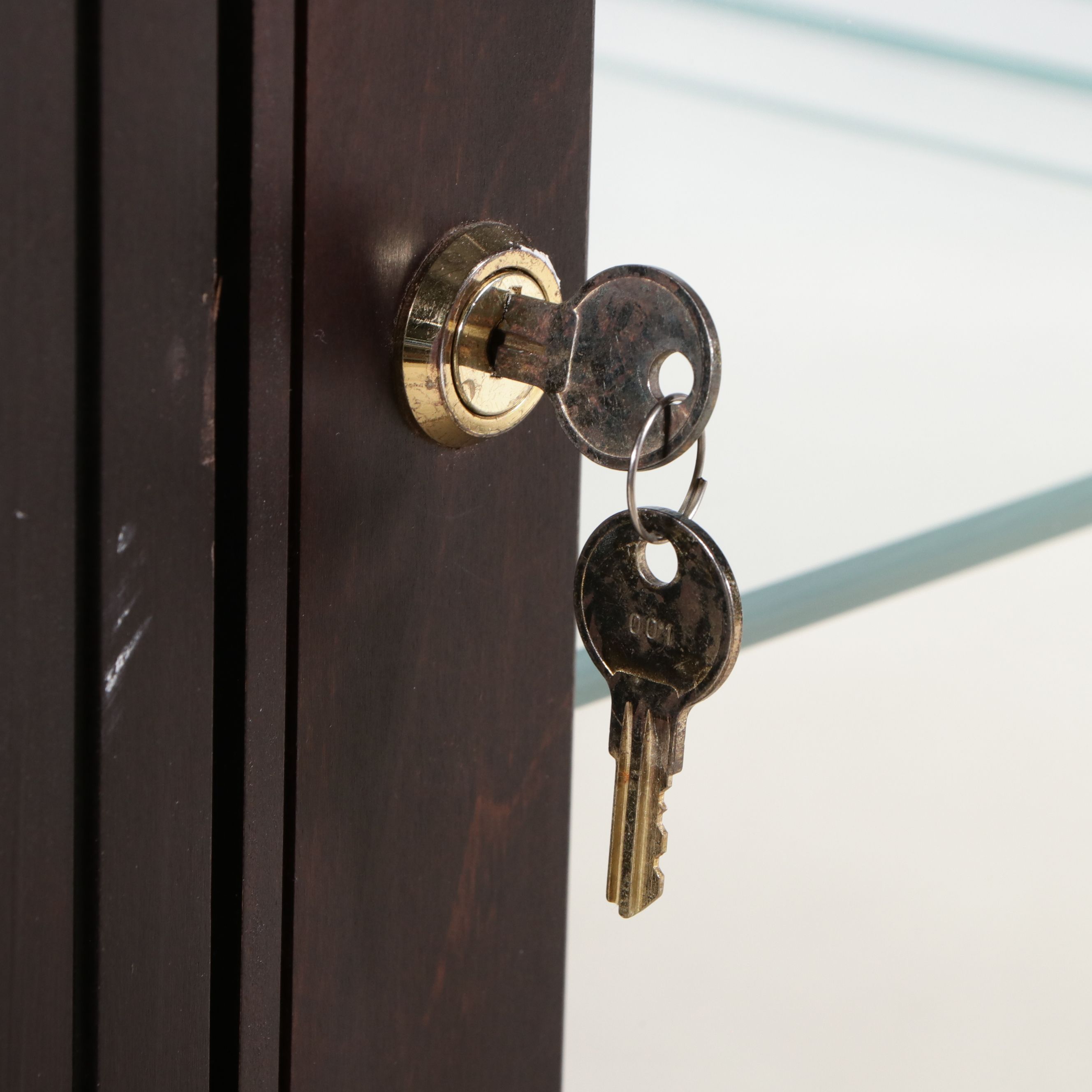 Pulaski Furniture Contemporary Ebonized Wood Locking Display Cabinet