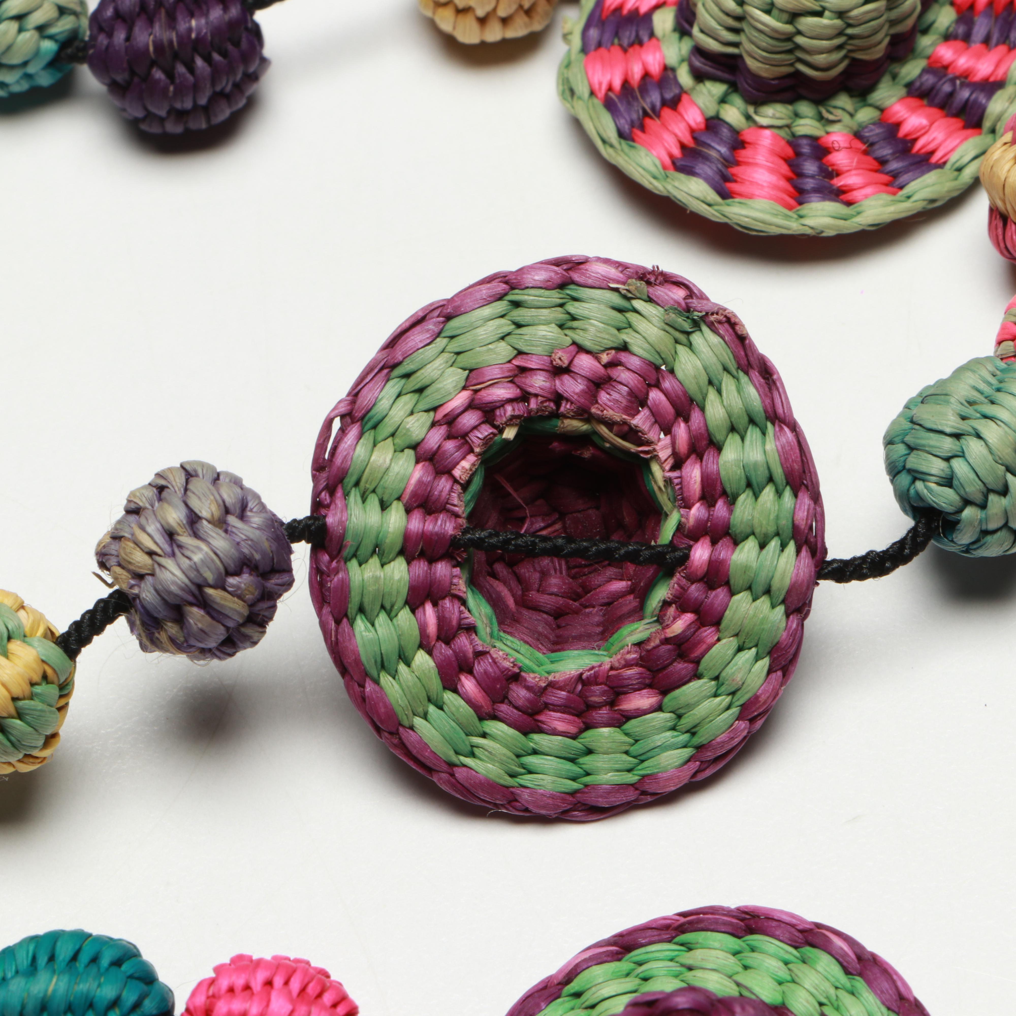 Ecuadorian Toquilla Diminutive Baskets, Hat Band and Miniatures