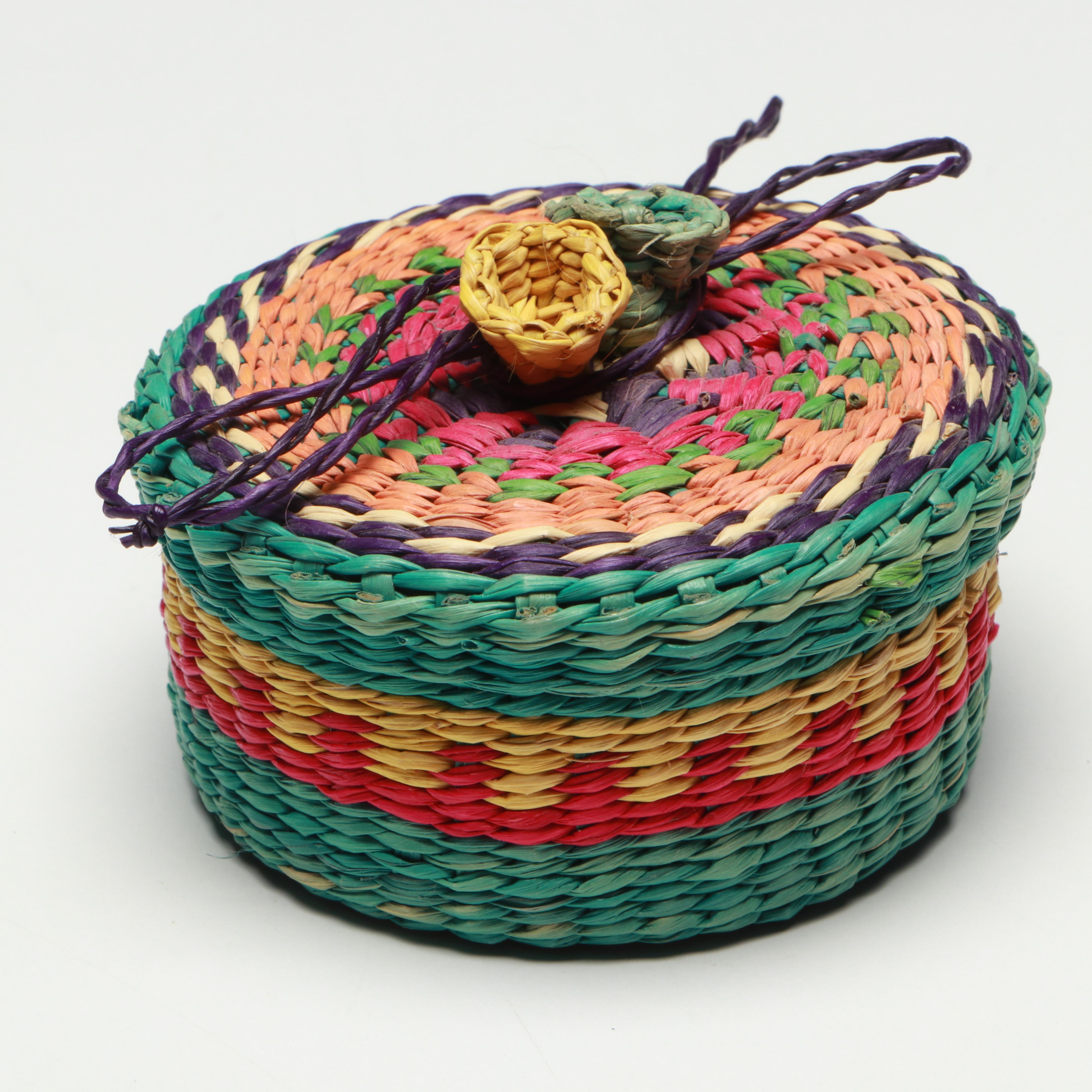 Ecuadorian Toquilla Diminutive Baskets, Hat Band and Miniatures
