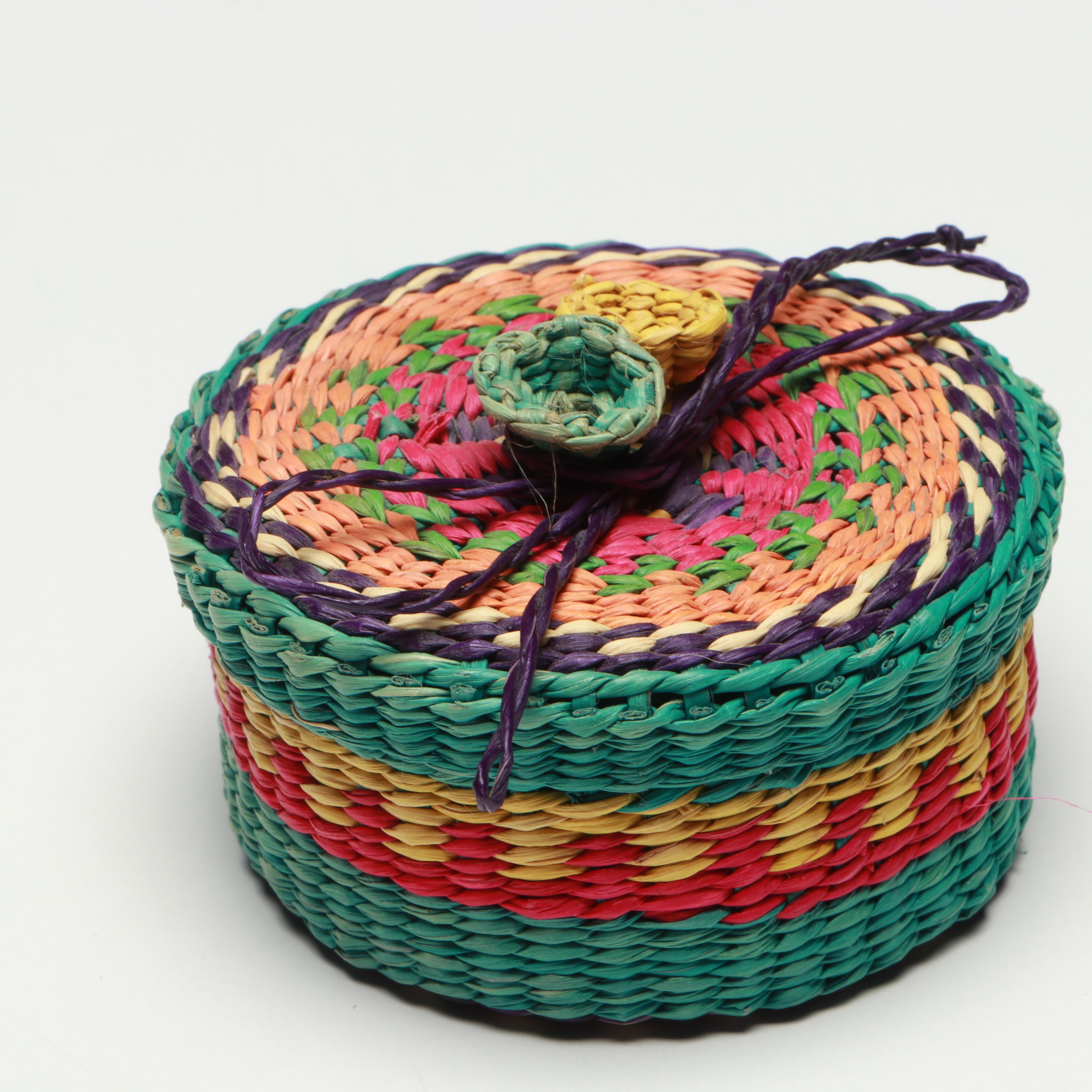 Ecuadorian Toquilla Diminutive Baskets, Hat Band and Miniatures