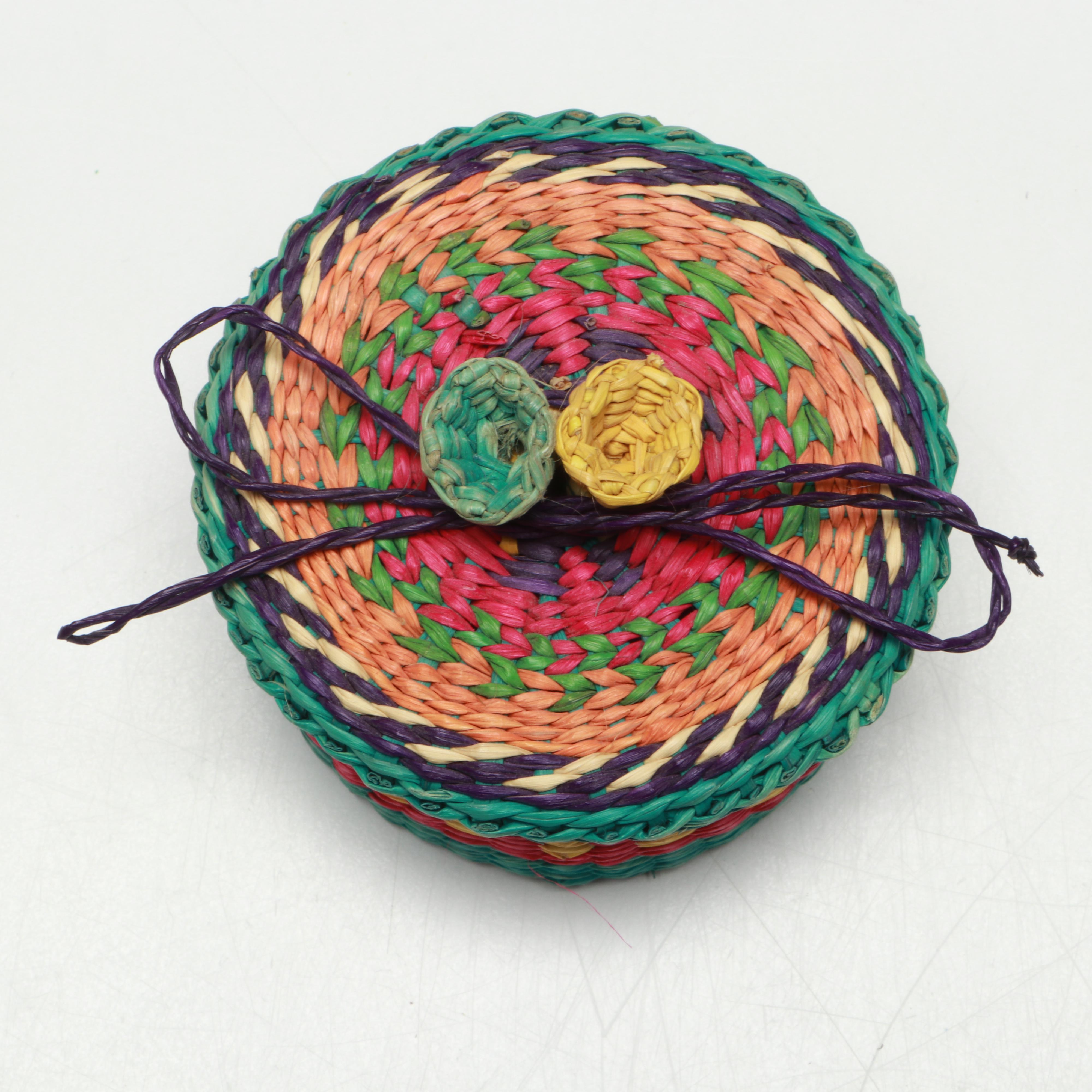 Ecuadorian Toquilla Diminutive Baskets, Hat Band and Miniatures