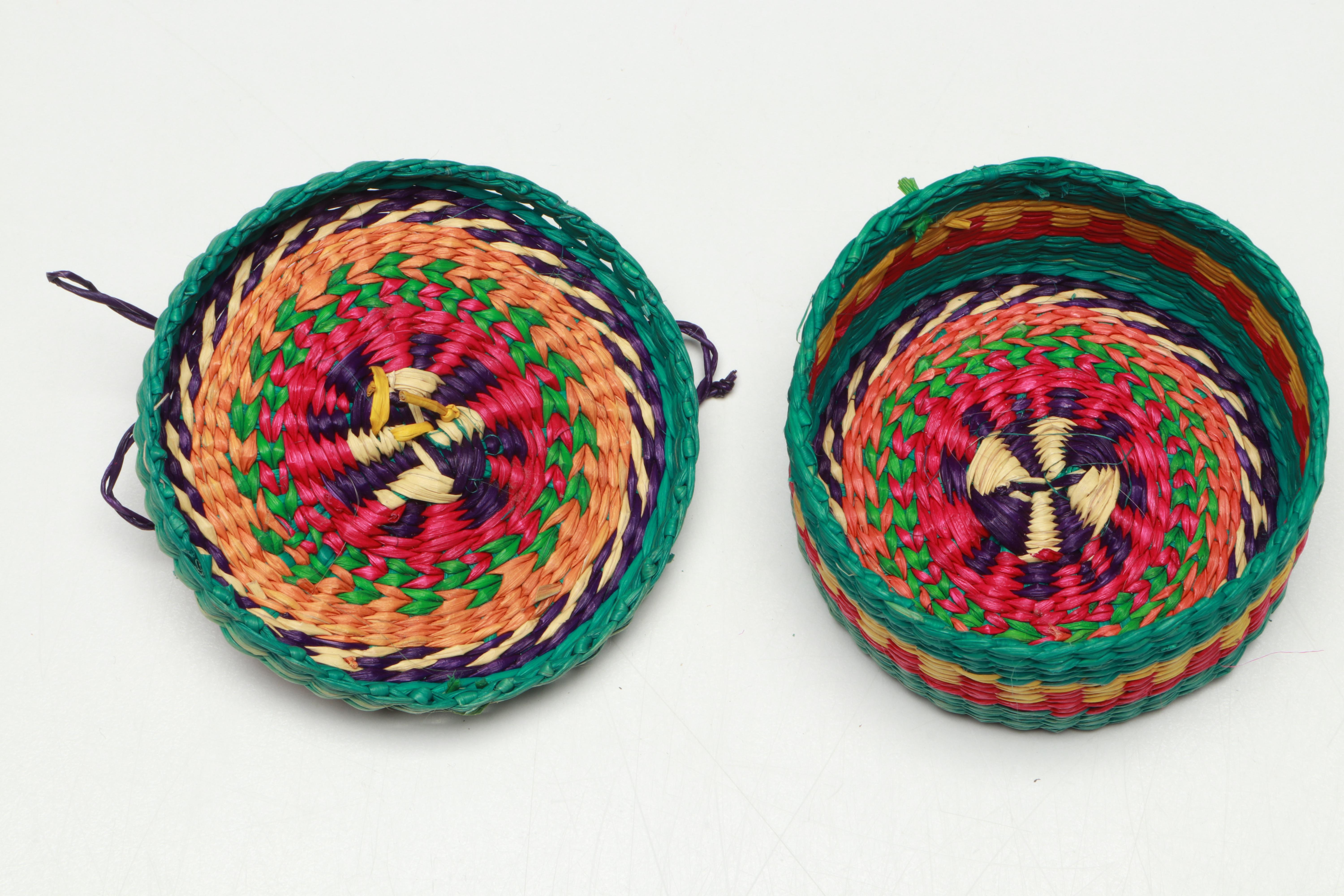 Ecuadorian Toquilla Diminutive Baskets, Hat Band and Miniatures