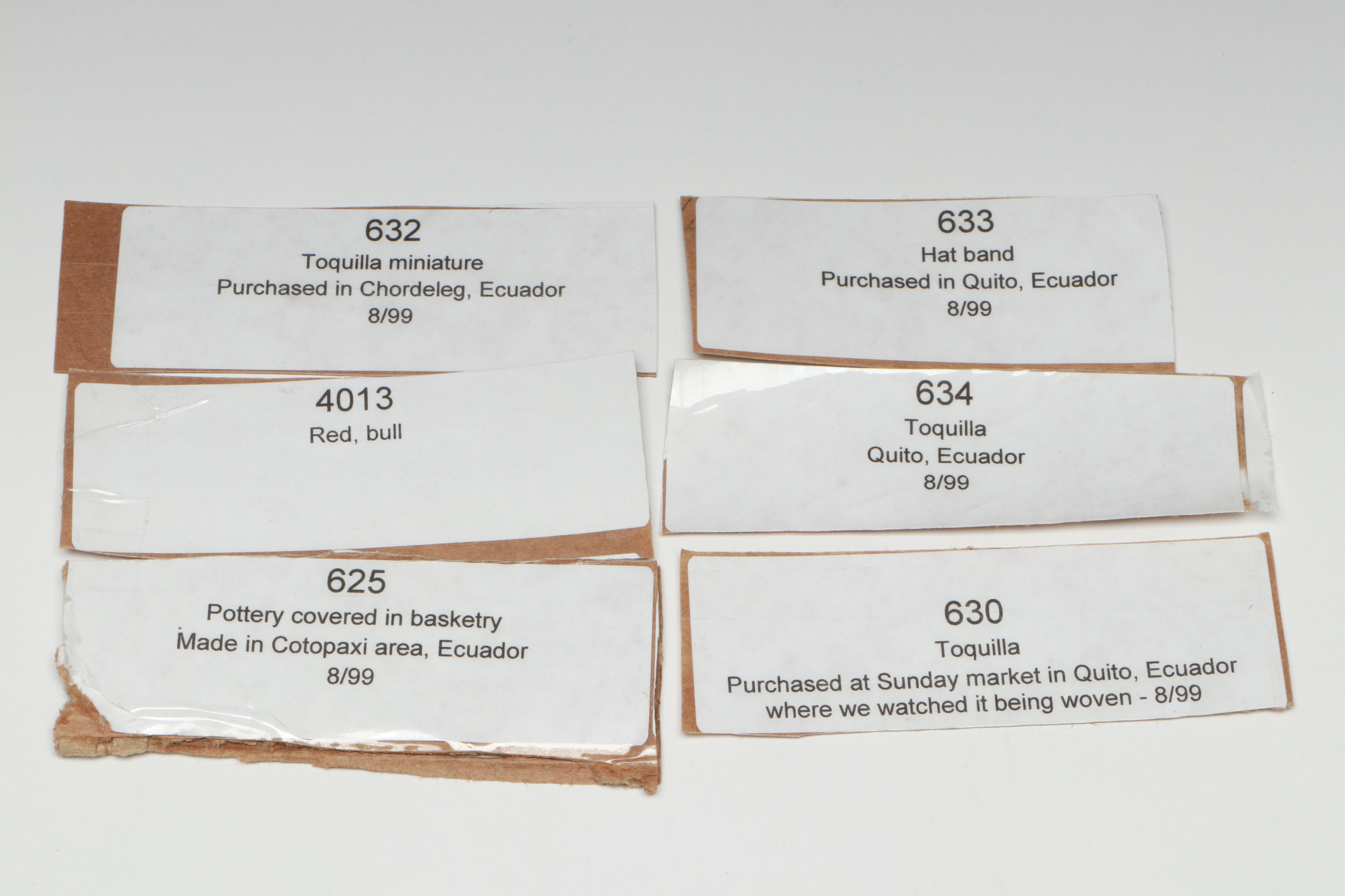 Ecuadorian Toquilla Diminutive Baskets, Hat Band and Miniatures