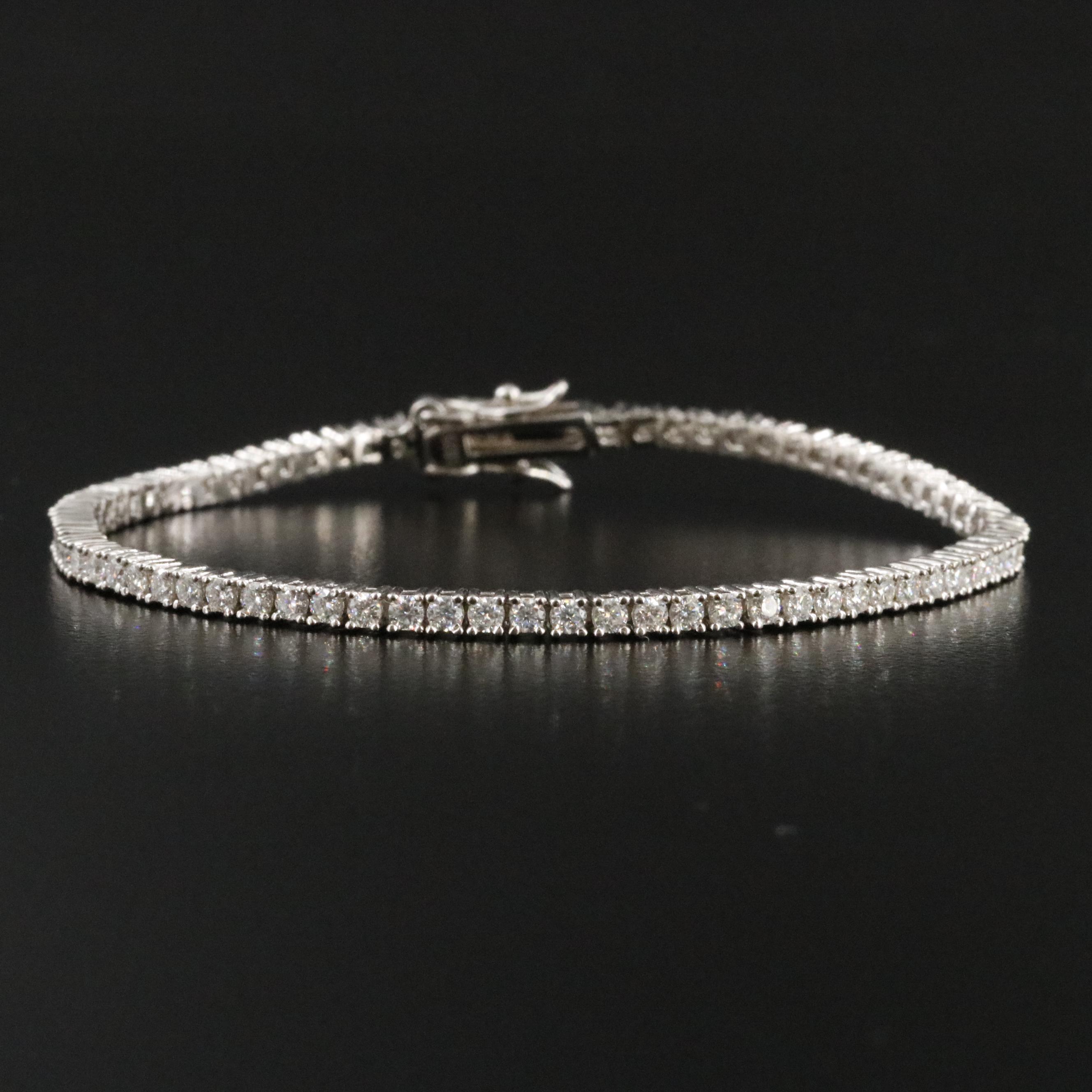 Sterling Moissanite Line Bracelet