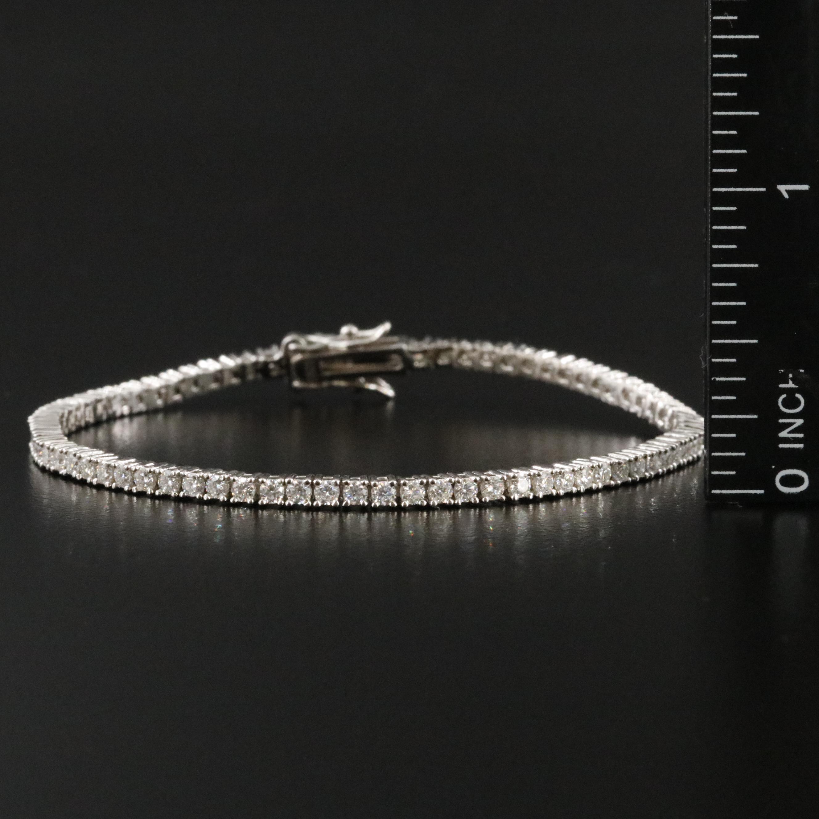 Sterling Moissanite Line Bracelet