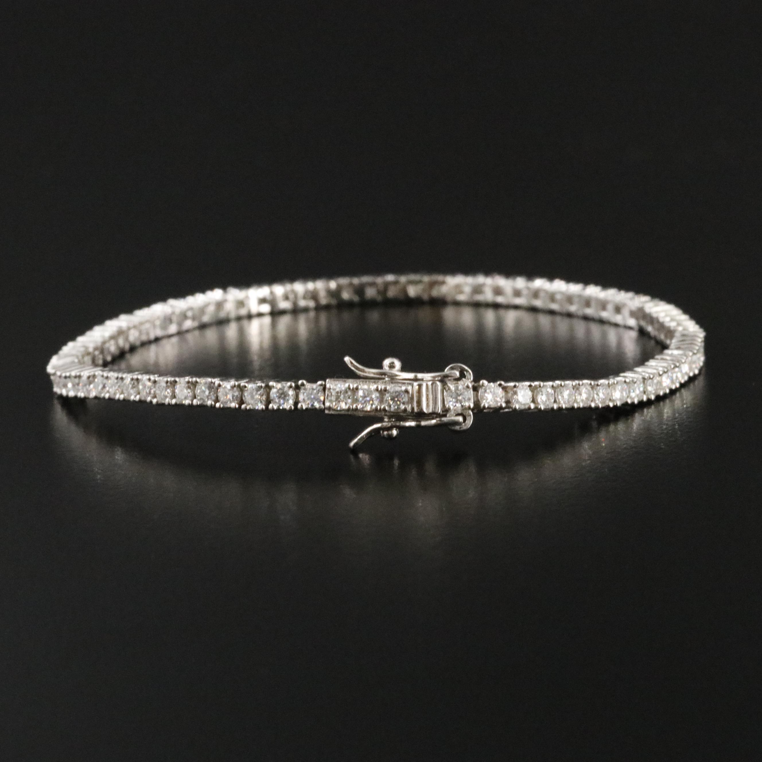 Sterling Moissanite Line Bracelet