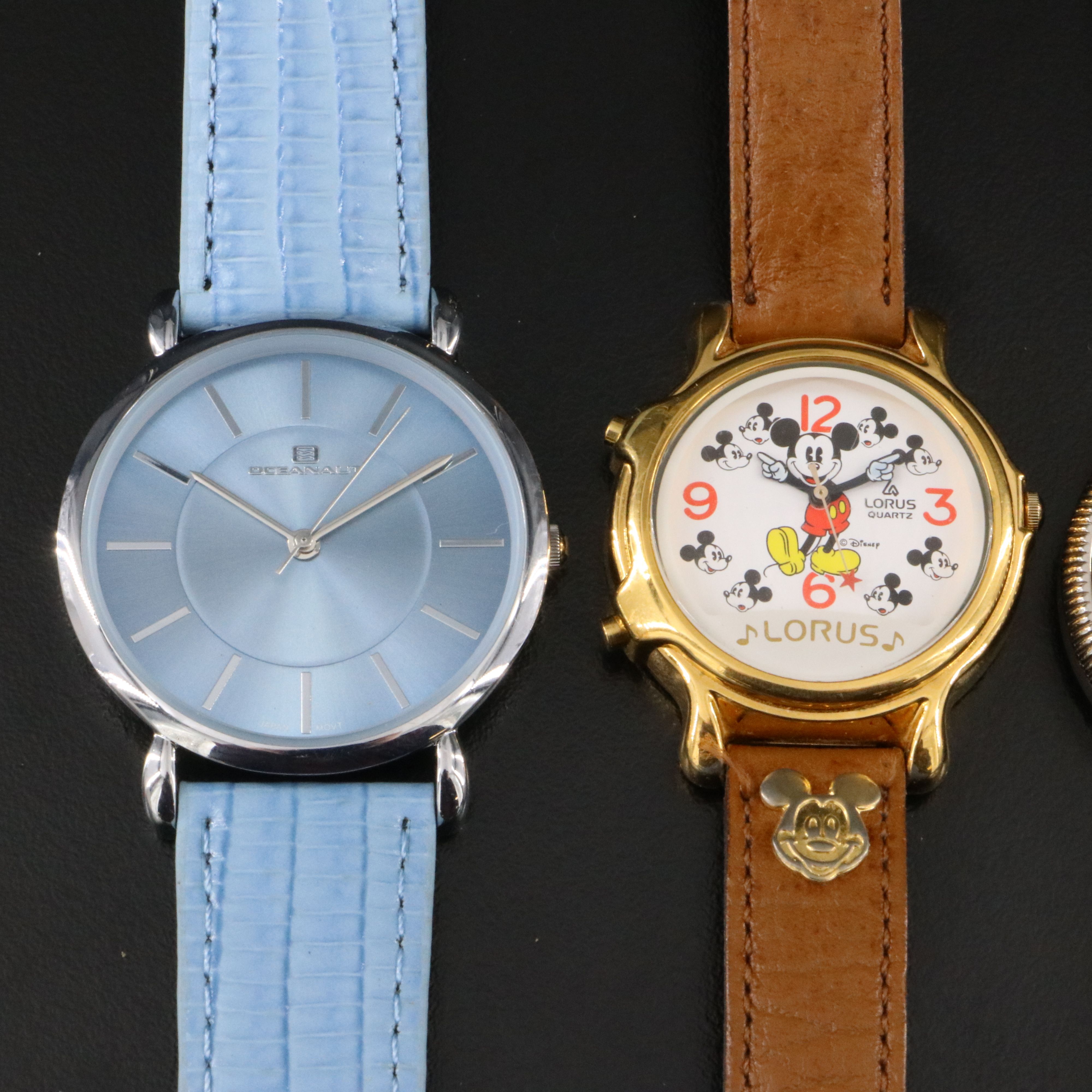Collection of Quartz Watches Featuring Lorus Mickey Mouse and Harley Davidson